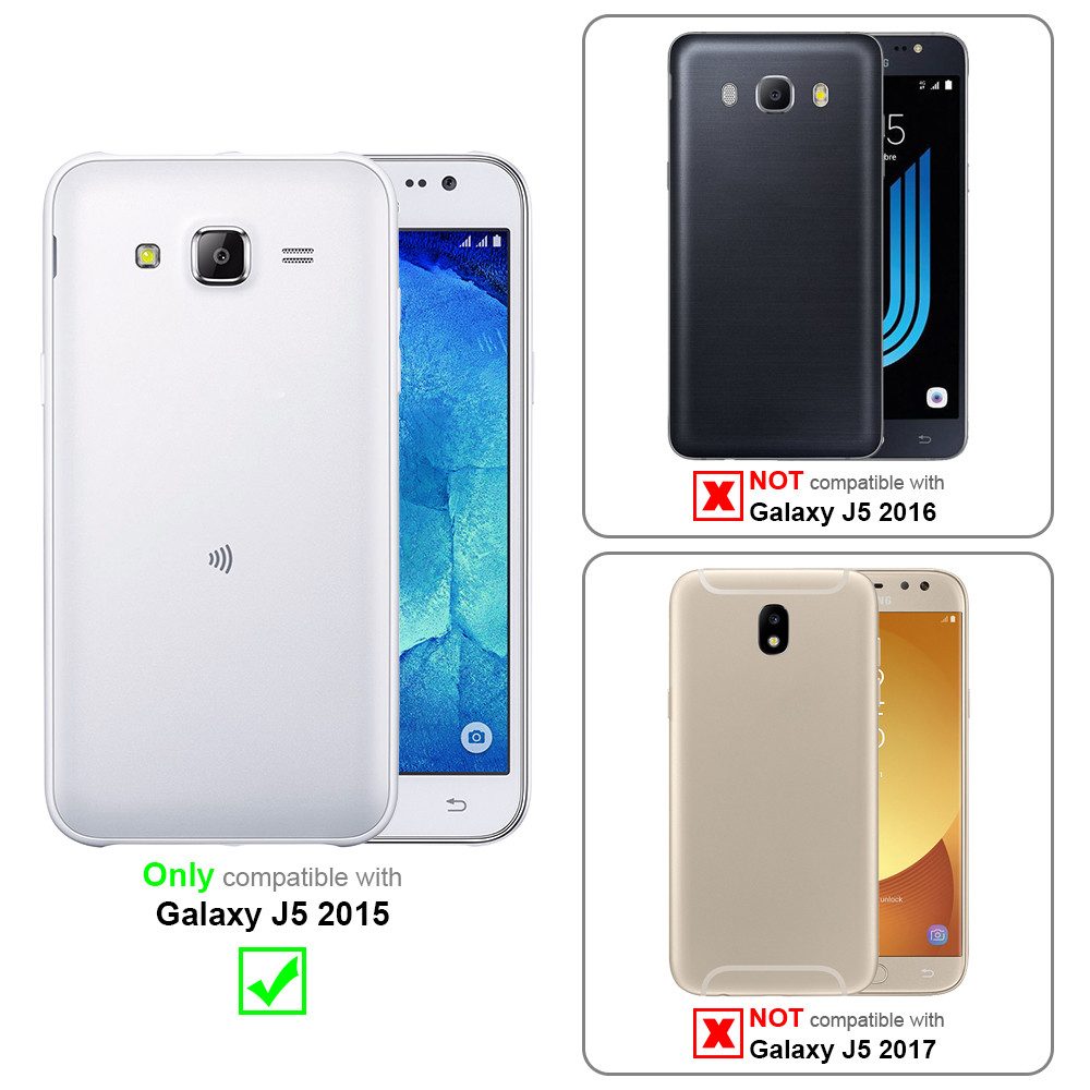 Cadorabo Handyhülle für Samsung Galaxy J5 2015 Hülle Samsung Galaxy J5 2015, Hülle Schutzhülle mit Standfunktion, Magnetverschluss und Kartenfach
