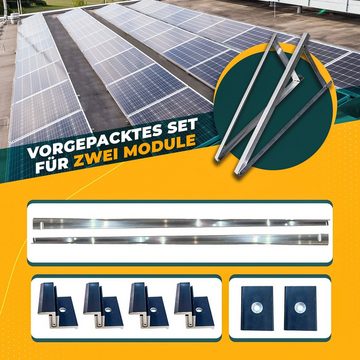 enprovesolar Solaranlage 820W Balkonkraftwerk Komplettset inkl. 410W Bifazial Solarmodule, 820,00 W, Hoymiles HMS-800W-2T Upgradefähiger WIFI Wechselrichter, 5M Schuko Stecker und Aufständerung Süd Basis PV-Montage