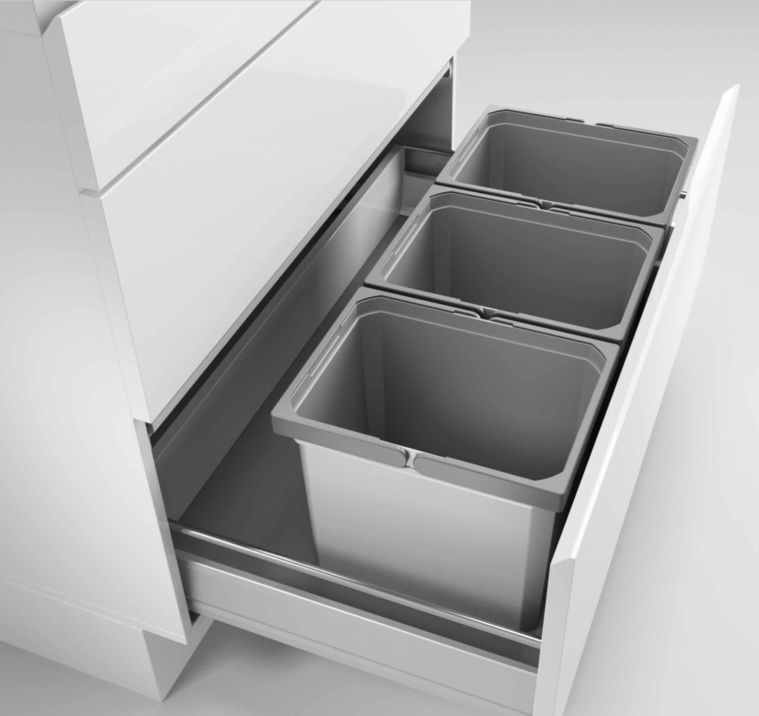 Naber Einbaumülleimer NABER Cox® Box 275 K/900-3, ohne Biodeckel, hellgrau