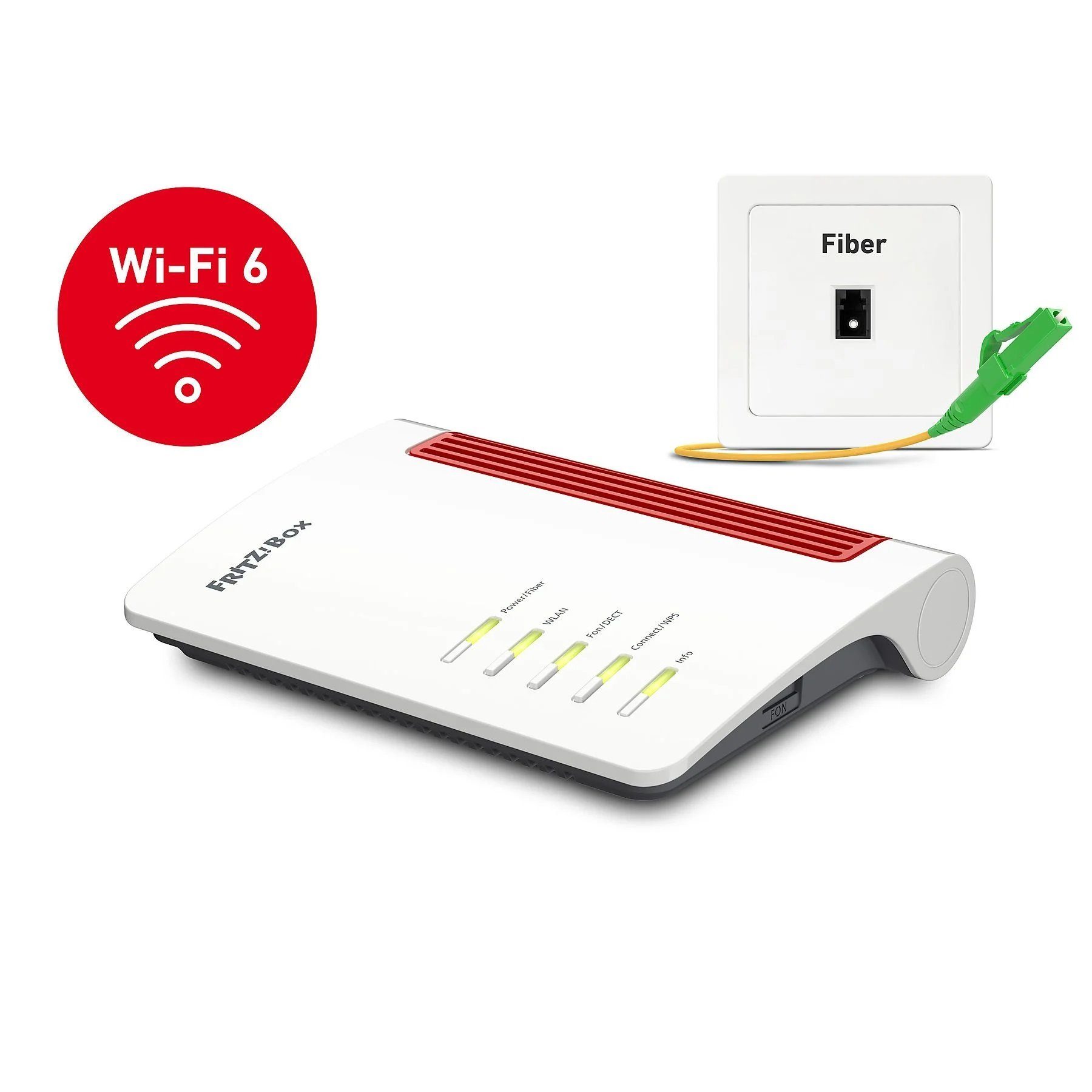 AVM FRITZBOX 5530 Fiber Glasfaser Modem WLAN-Router, WLAN AX Mesh, Wi-Fi 6, 2.4 / 5 Ghz, Fon Dect