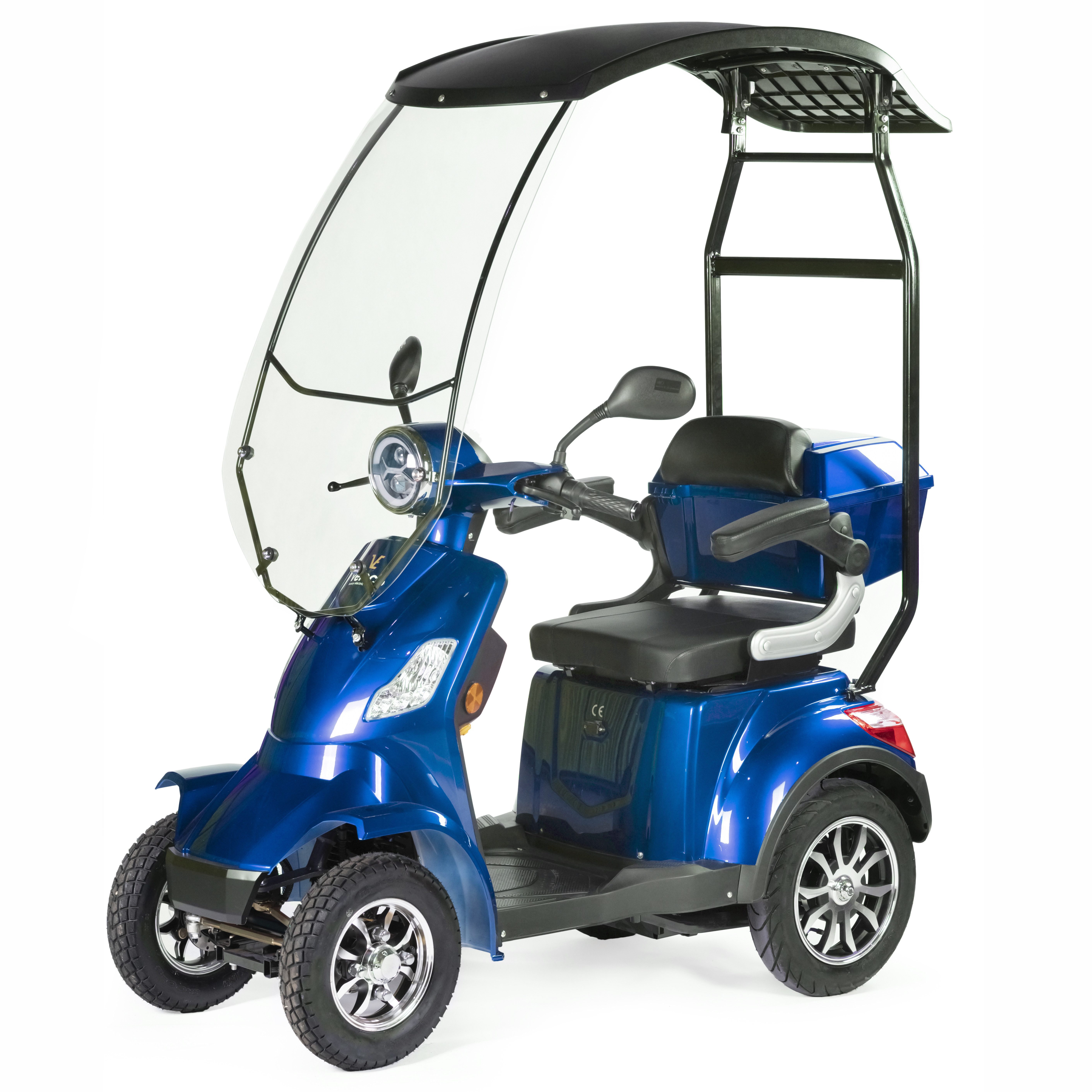 Veleco Elektromobil Faster mit Dach und Windschutzscheibe, Seniorenmobil, 4-Rad, TopCase, 1000,00 W, 12,00 km/h, Dach mit Windschutzscheibe