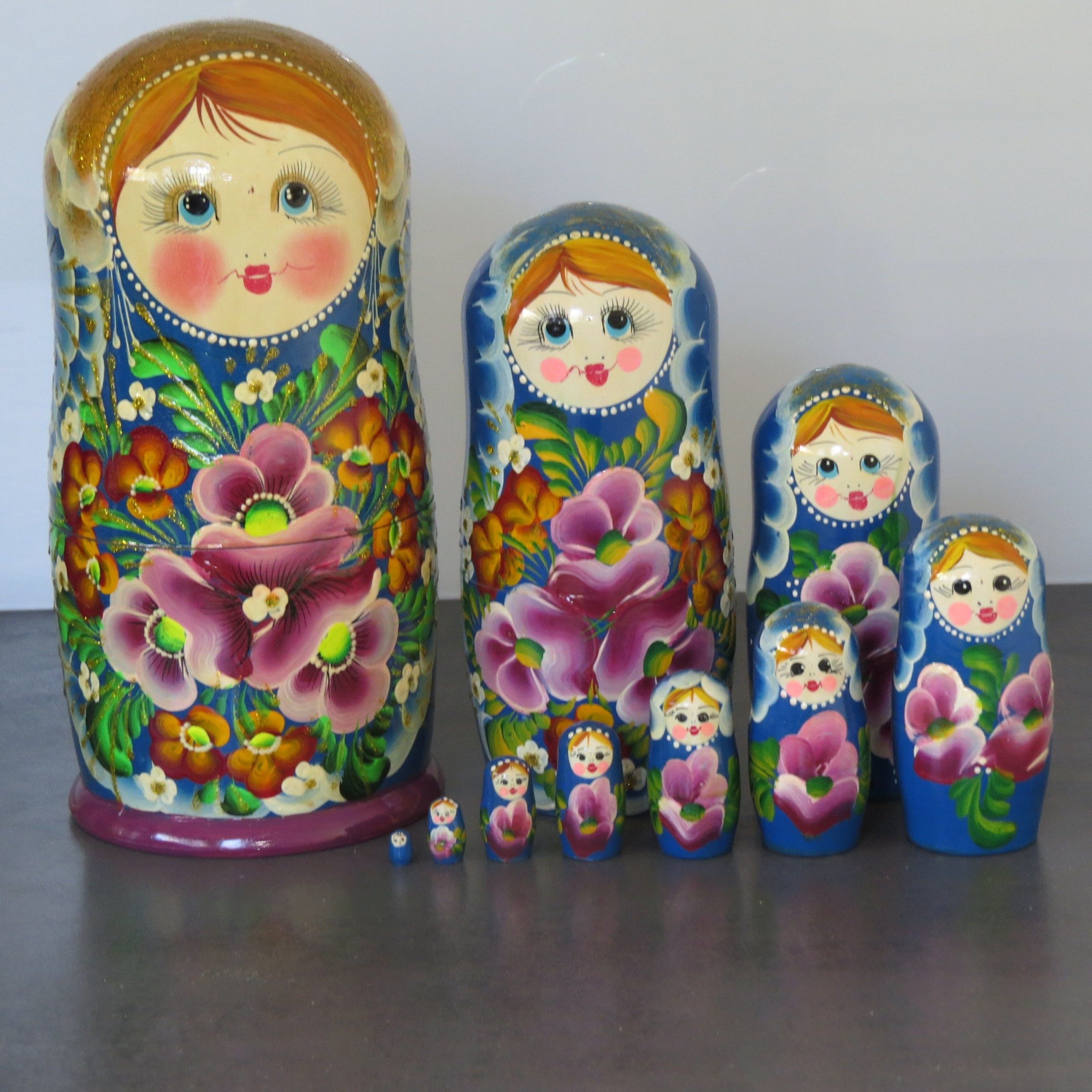 Holzprodukte Steckspielzeug Babuschka Matroschka Matrjoschka Matruschka russische Puppen 10 teilig, (Bild 6-tlg)