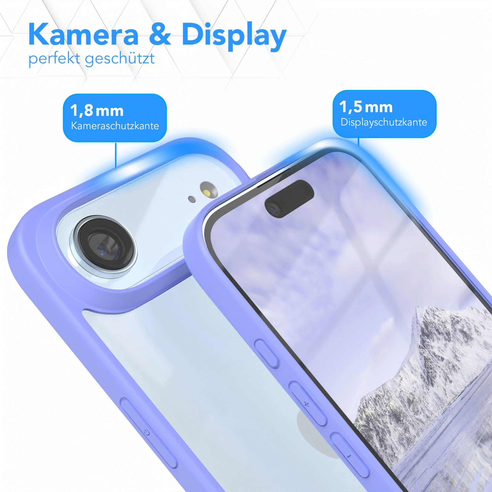 EAZY CASE Handyhülle Bumper Case für Apple iPhone Air 6,5 Zoll, Smart Slimcover Transparent stoßfest Hybrid Hülle Back Cover Blau