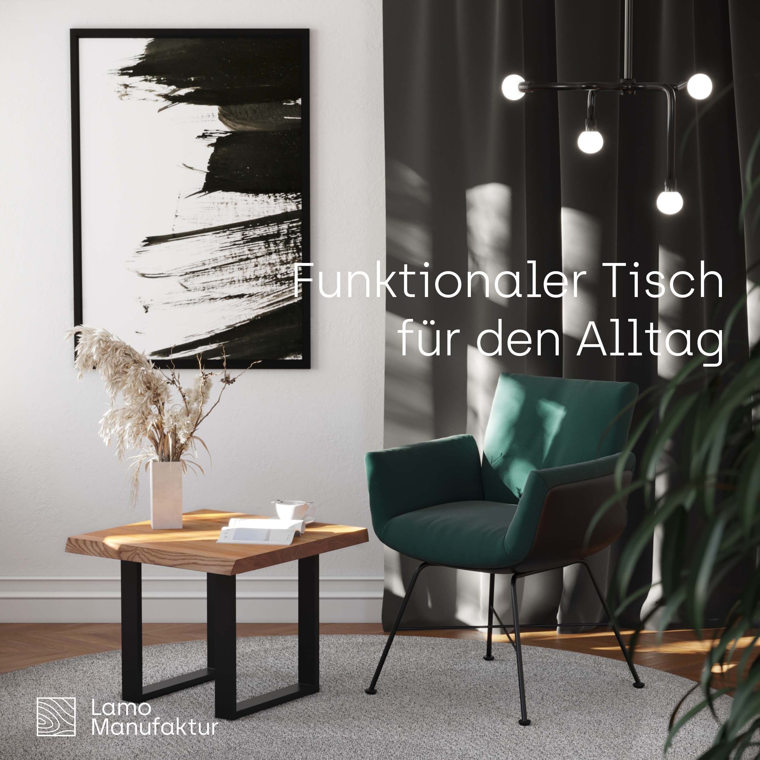 LAMO Manufaktur Baumkantentisch Loft Esstisch Massivholz günstig online kaufen