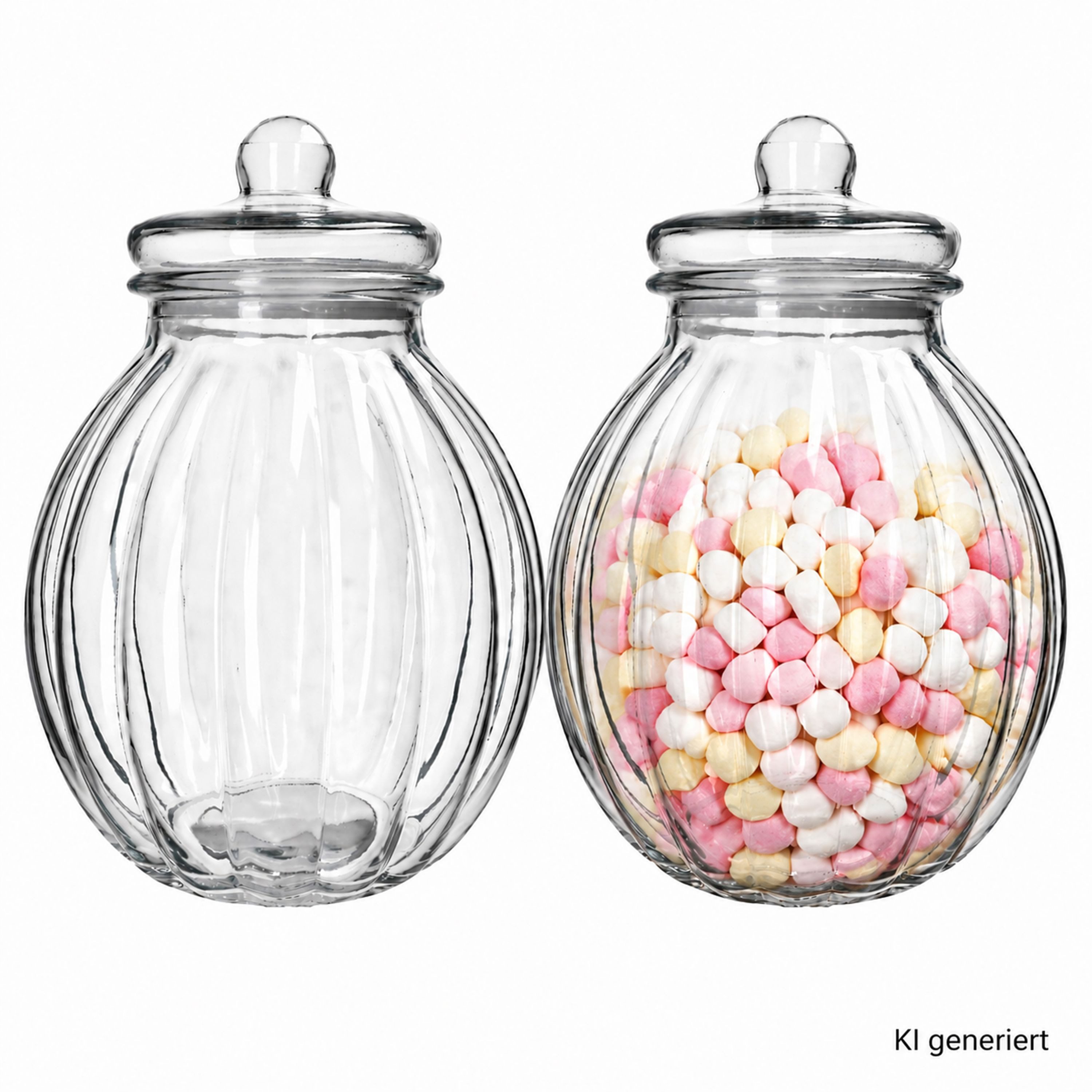 MamboCat Vorratsglas 2er Set Vintage Bonbonglas Glasdosen mit Deckel Vorratsglas Kekse, Glas