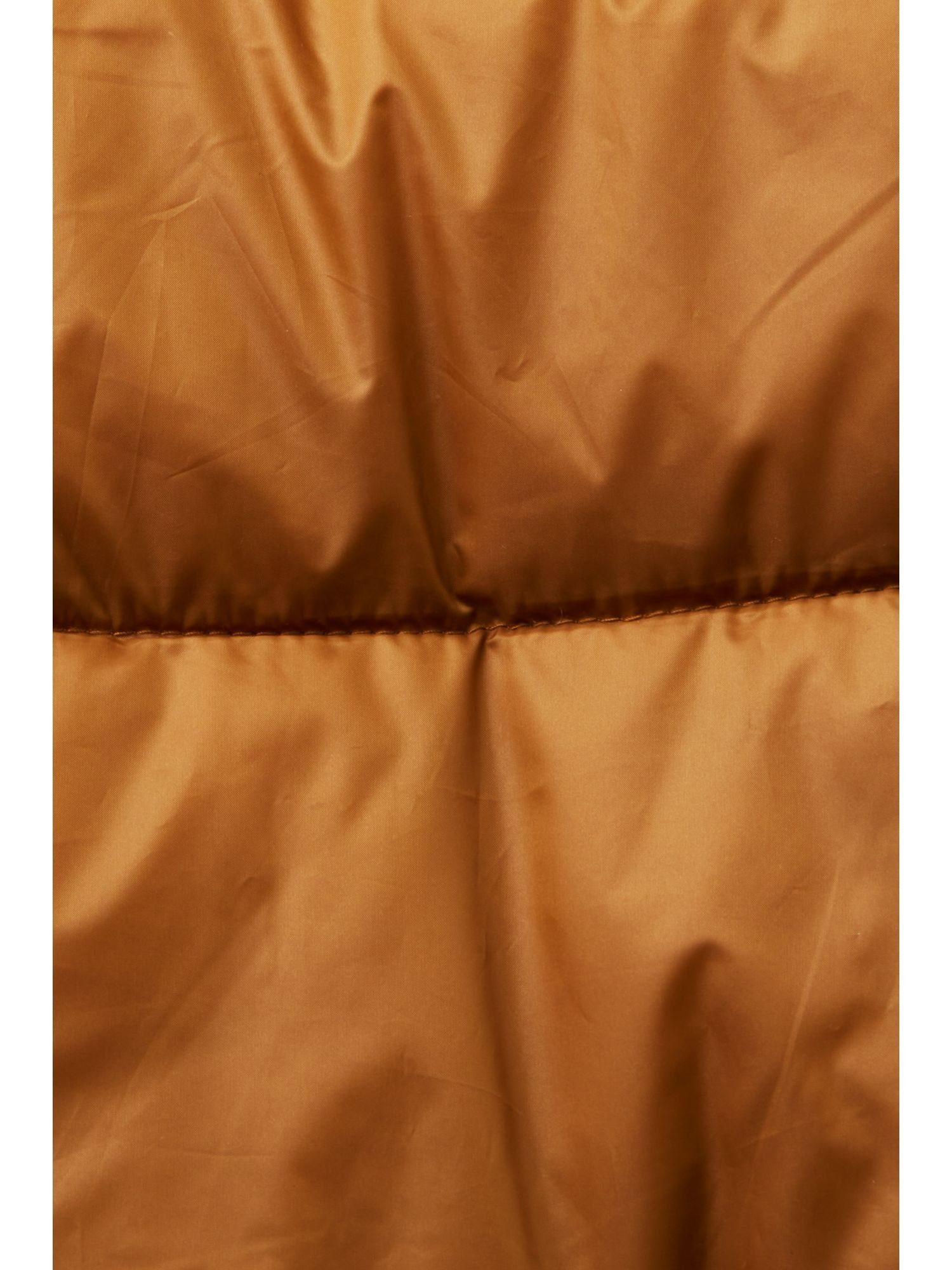 mit Recycelt: Kapuze Pufferjacke Steppjacke Esprit CARAMEL