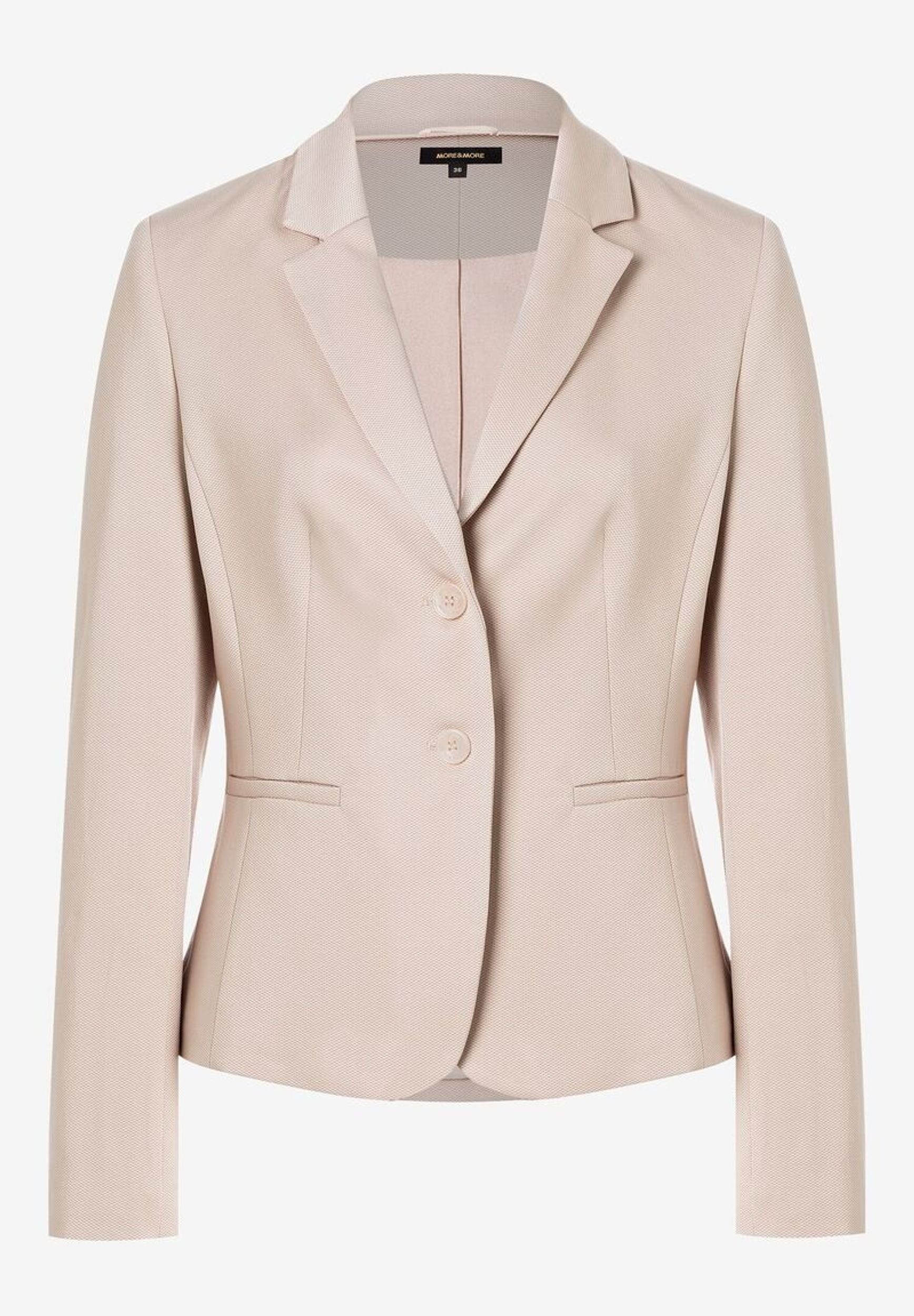 Kurzblazer Blazer mit feiner Struktur beige Frühjahrs-Kollektion