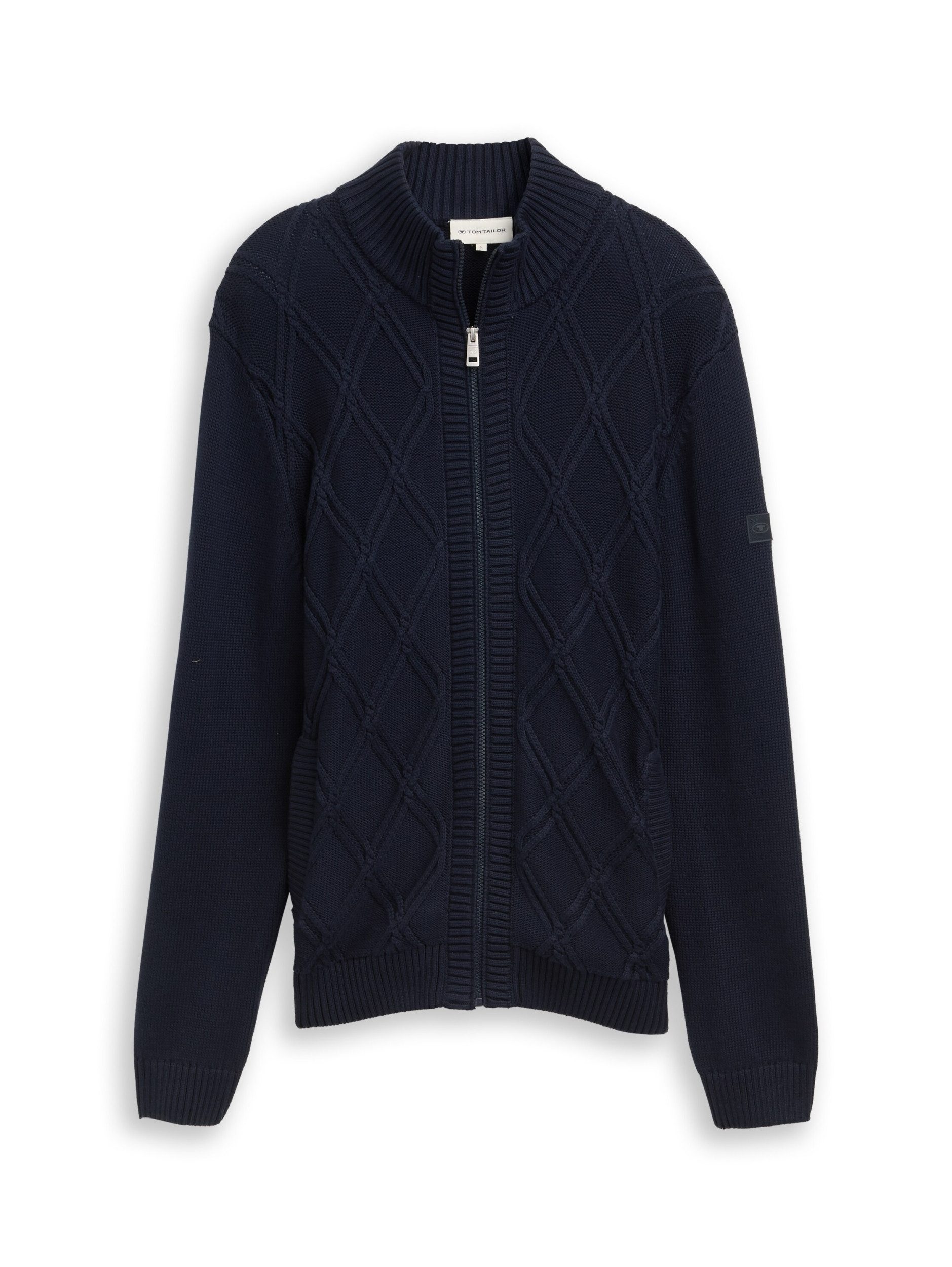 TOM TAILOR Strickjacke cable knit zip jacket 10668