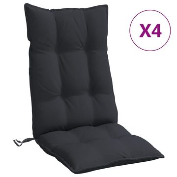 vidaXL Sitzauflage Hochlehner-Auflagen 4 Stk. Schwarz Oxford-Gewebe, (4 St)