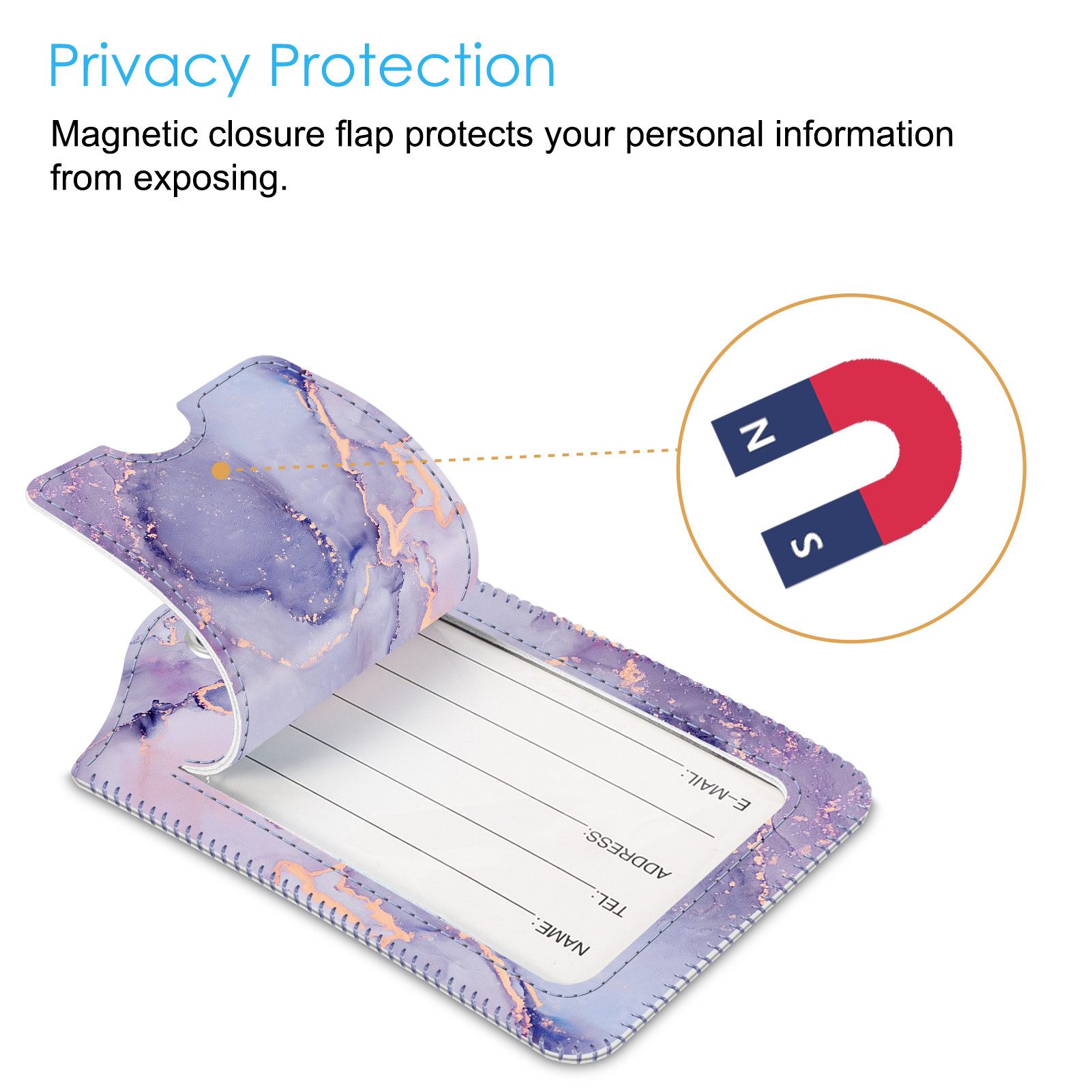 Fintie Gepäckanhänger Kofferanhänger mit Adressschild, Kunstleder Gepäckanh günstig online kaufen