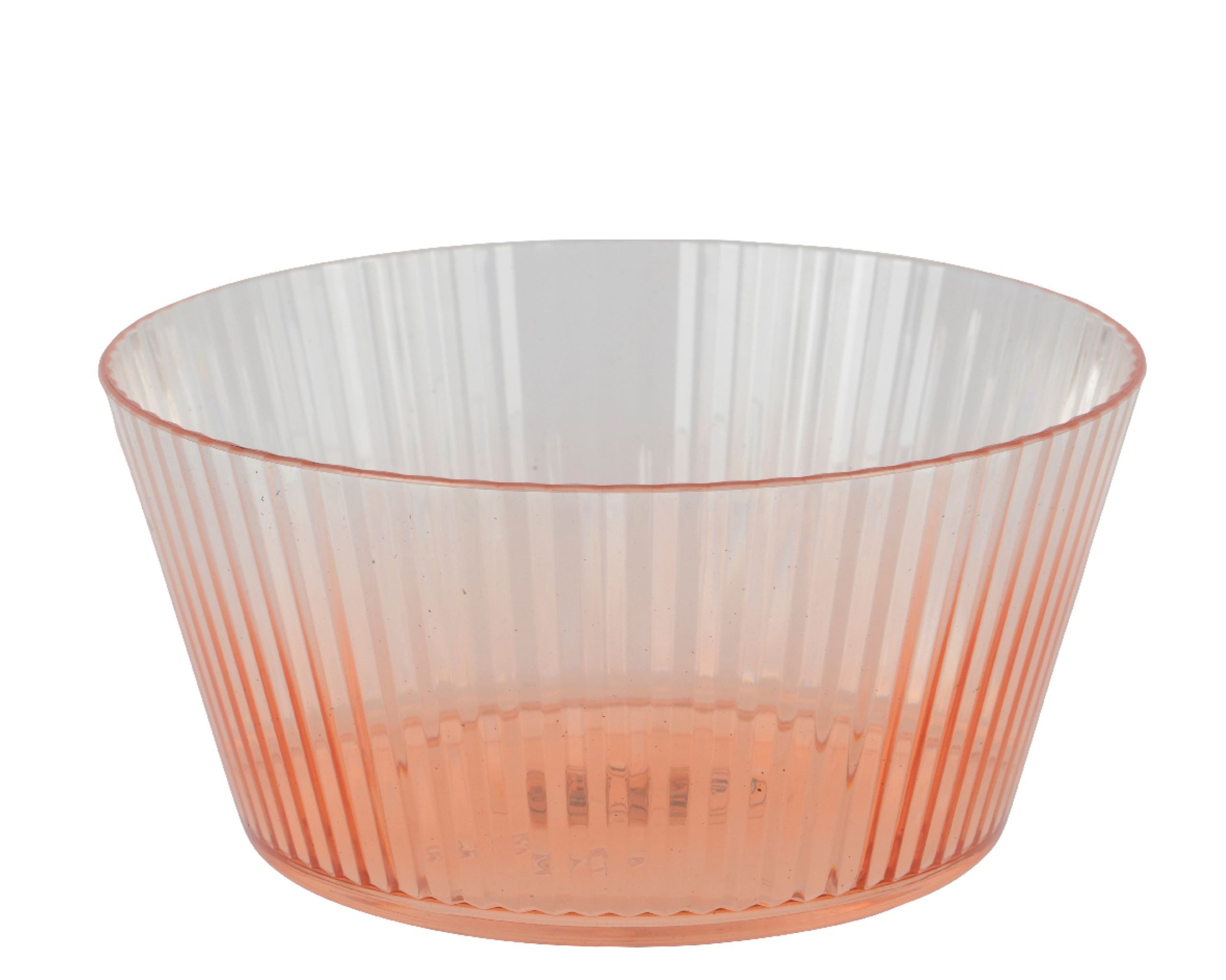Decoris season decorations Schale, Kunststoff, Schale 15x7cm Kunststoff mit Rillen Transparent / Orange