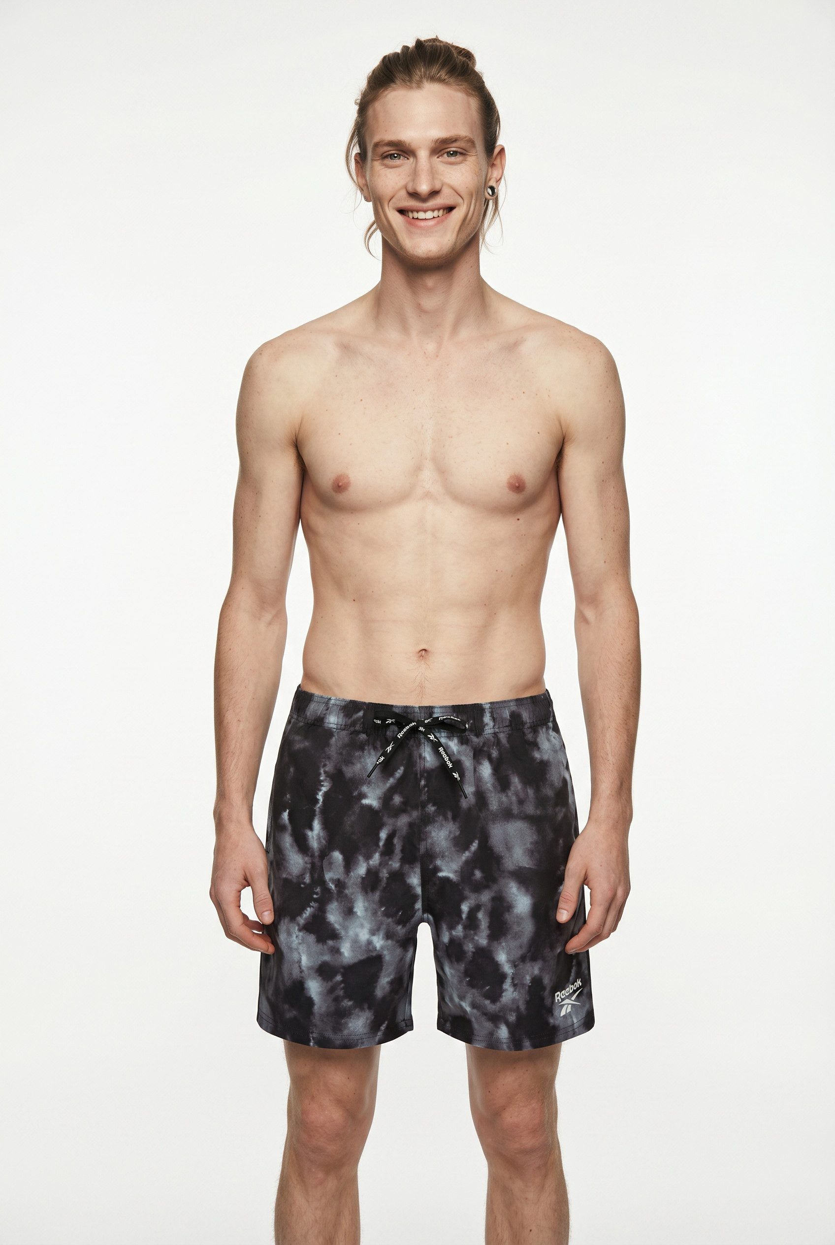 Reebok Badeshorts Milan (1-St) mit Kordelzug und elastischem Bund, Tie-Dye-Look, schnell trocknend