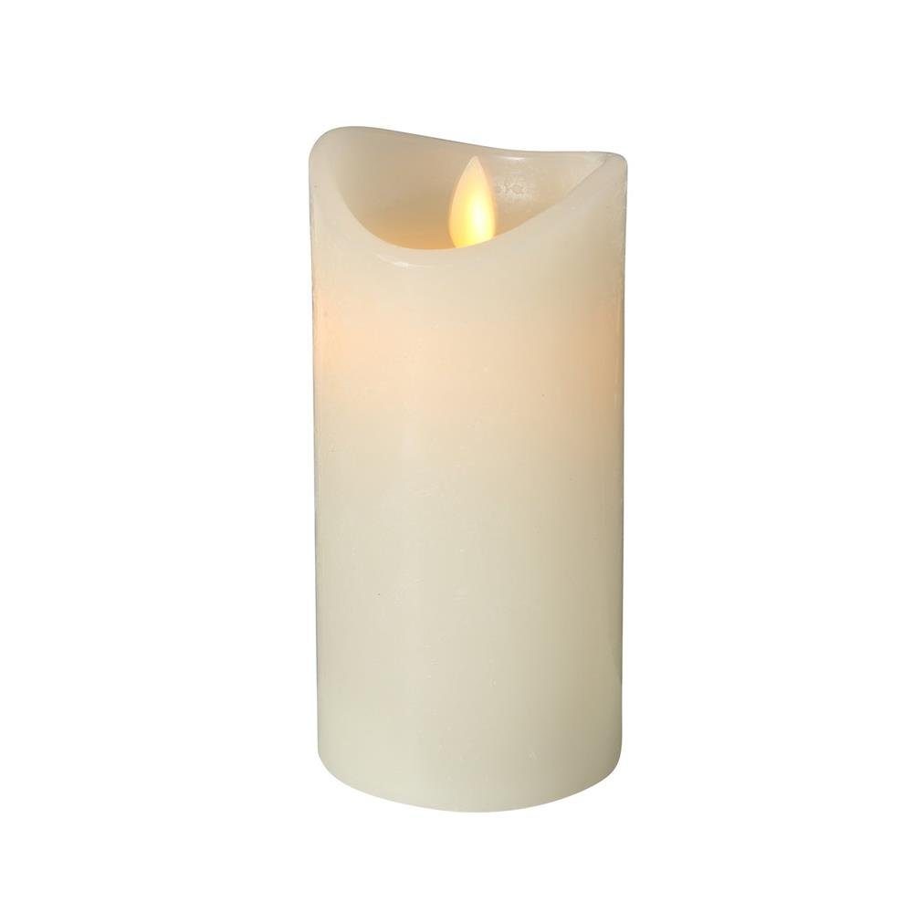 BOLTZE LED-Kerze Bino 15 cm, Cremeweiß flammenlose Stumpenkerze batteriebetrieben