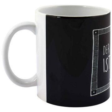 United Labels® Tasse Tacheles Tasse - Der falsche Fuss ist Schuld Kaffeetasse Becher Kaffeebecher aus Keramik Schwarz 320 ml, Keramik