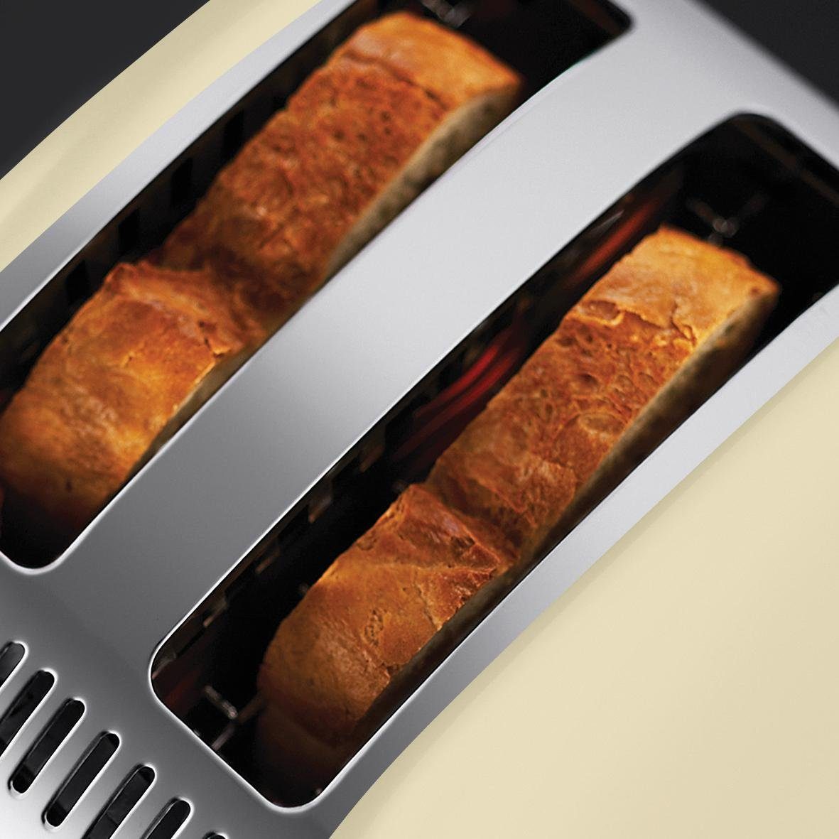 RUSSELL HOBBS Toaster Colours Classic Cream 23334-56, kurze Plus+ Schlitze, 2 1670 W