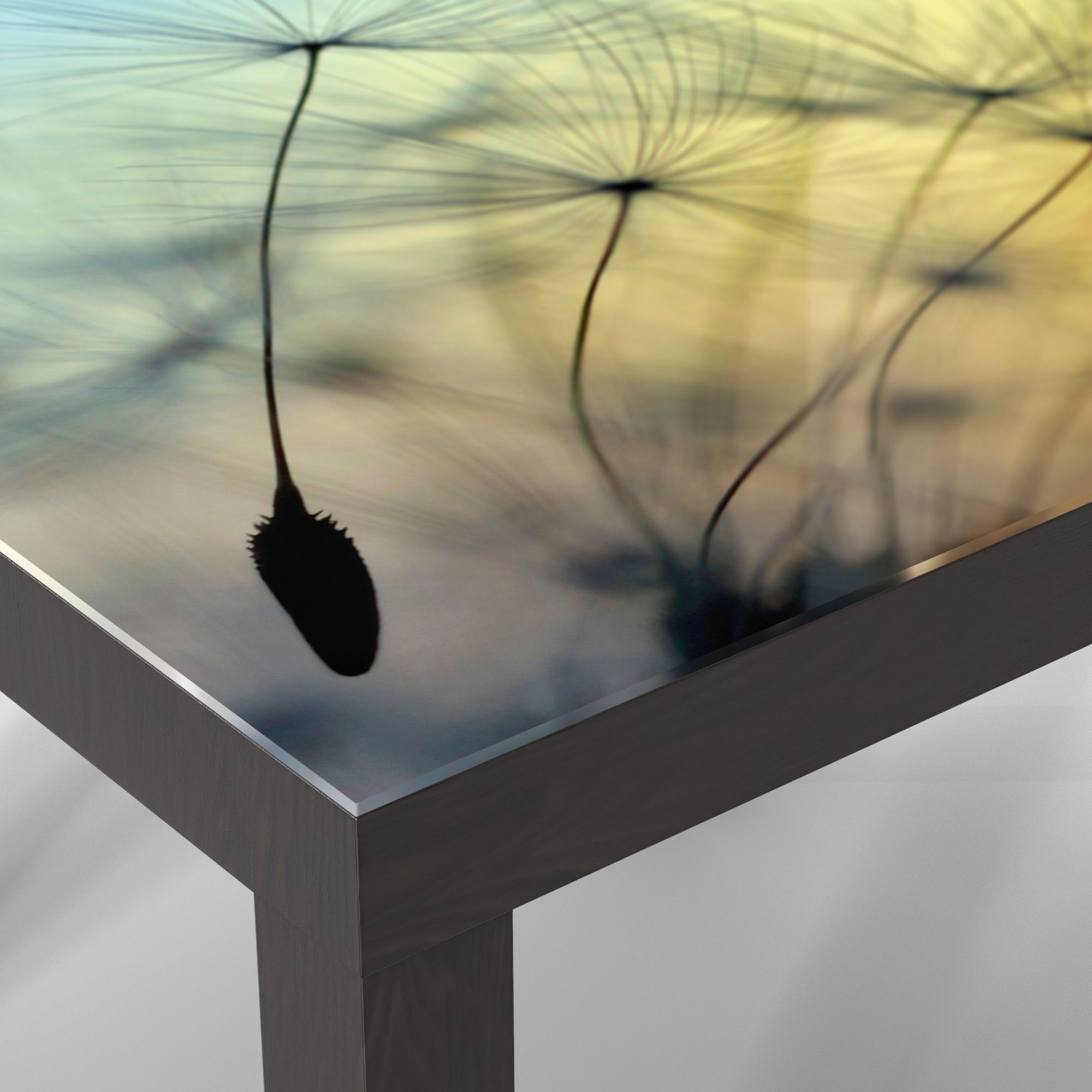 Beistelltisch DEQORI in Abendsonne', Glastisch 'Schirmchen Glas Schwarz Couchtisch modern
