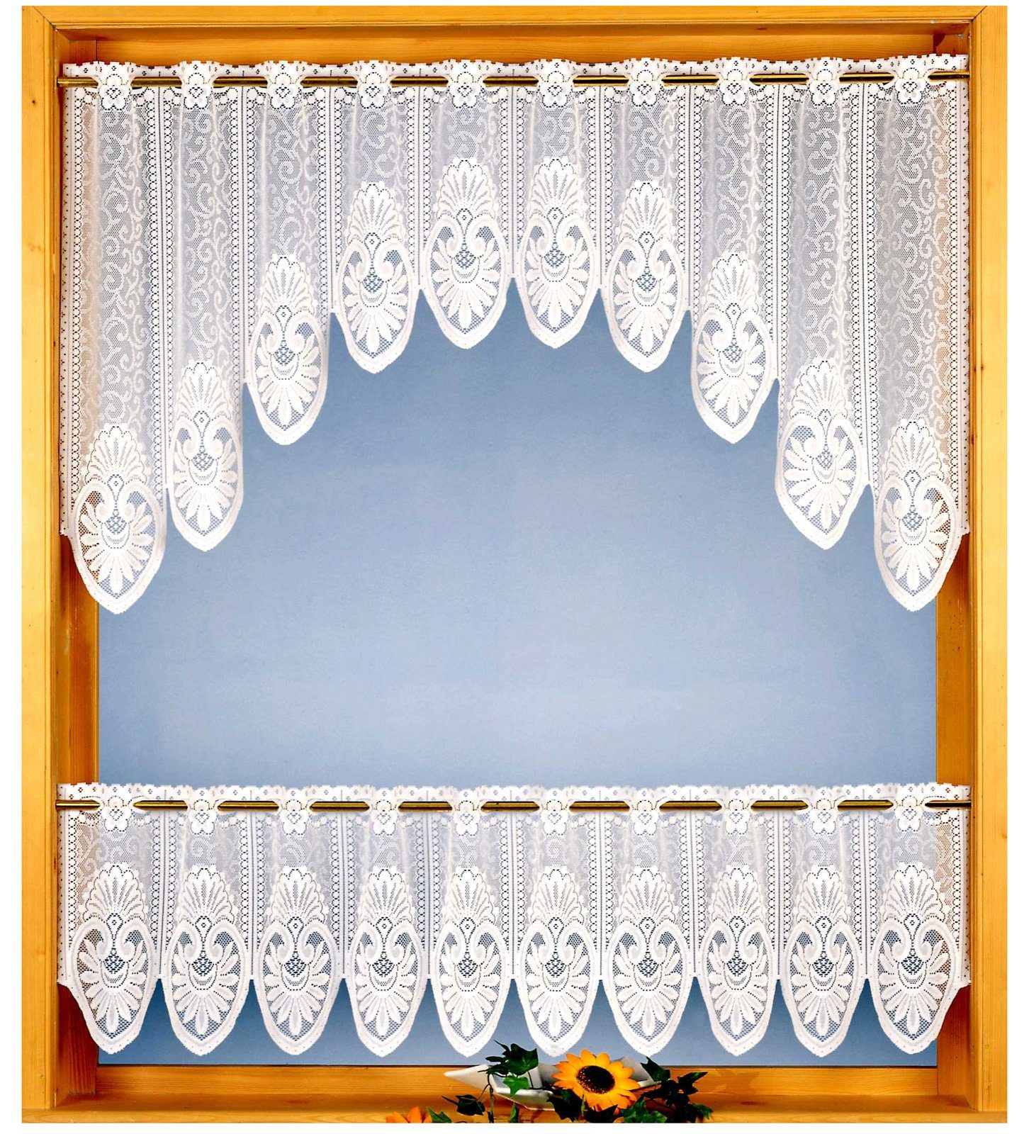 heimtexland Scheibengardine Jacquard C-Bogen Set 2-teilig Bistrogardine Ran günstig online kaufen