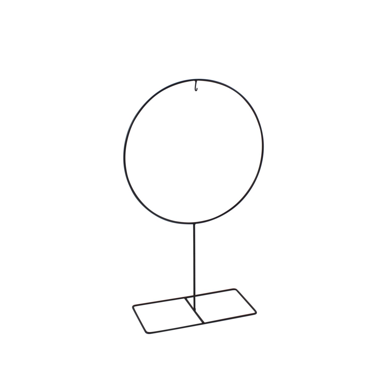 Wanddekoobjekt Dekoring Hoop auf Fuß, schwarz Metall, 30x12x50 cm