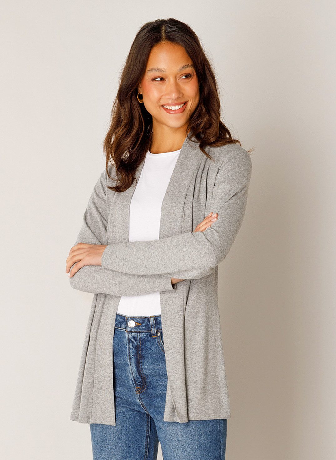 Base Level Strickjacke Yayla In elastischem Feinstrick