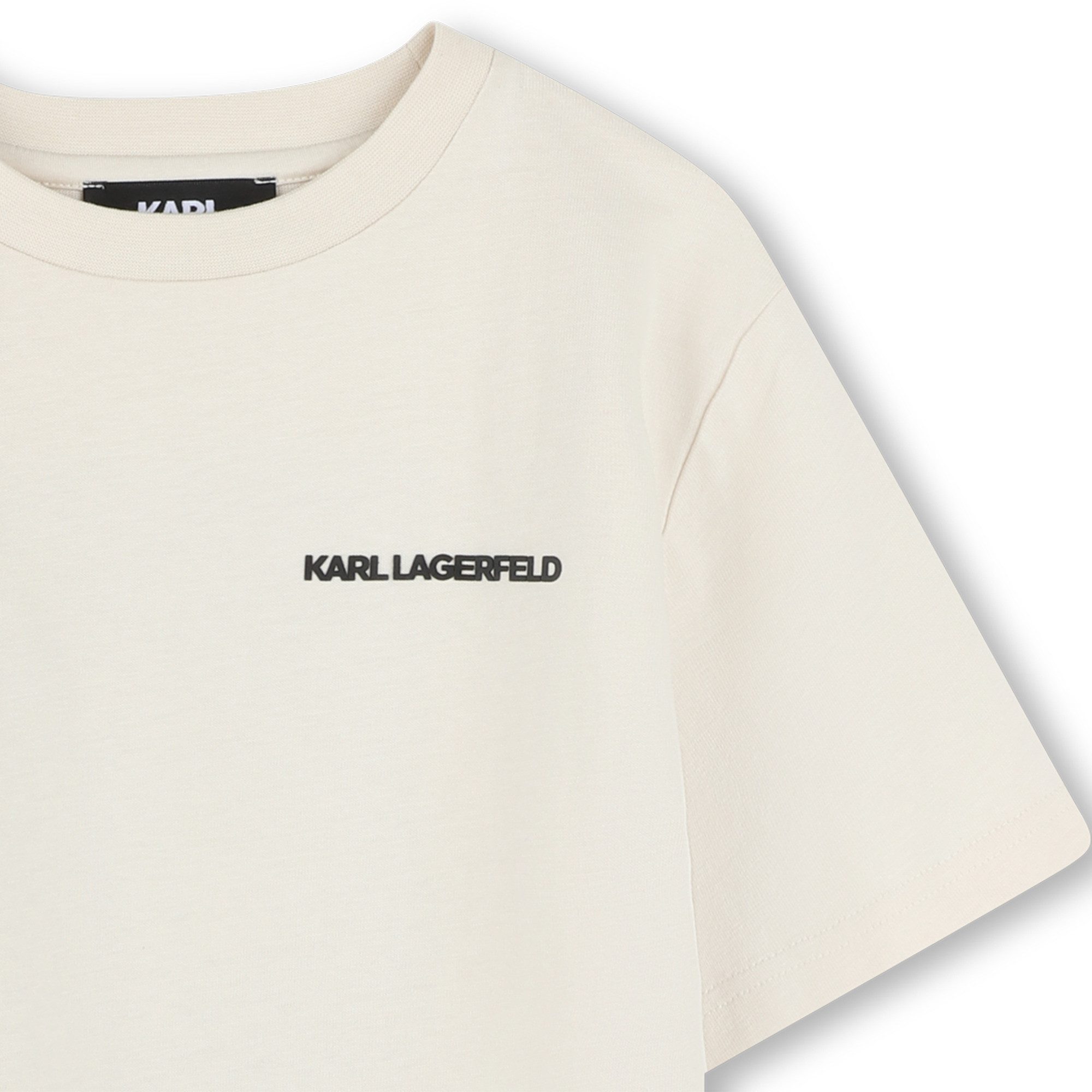 KARL LAGERFELD Print-Shirt KARL LAGERFELD Kids T-Shirt offwhite mit ikonischem Rückenprint