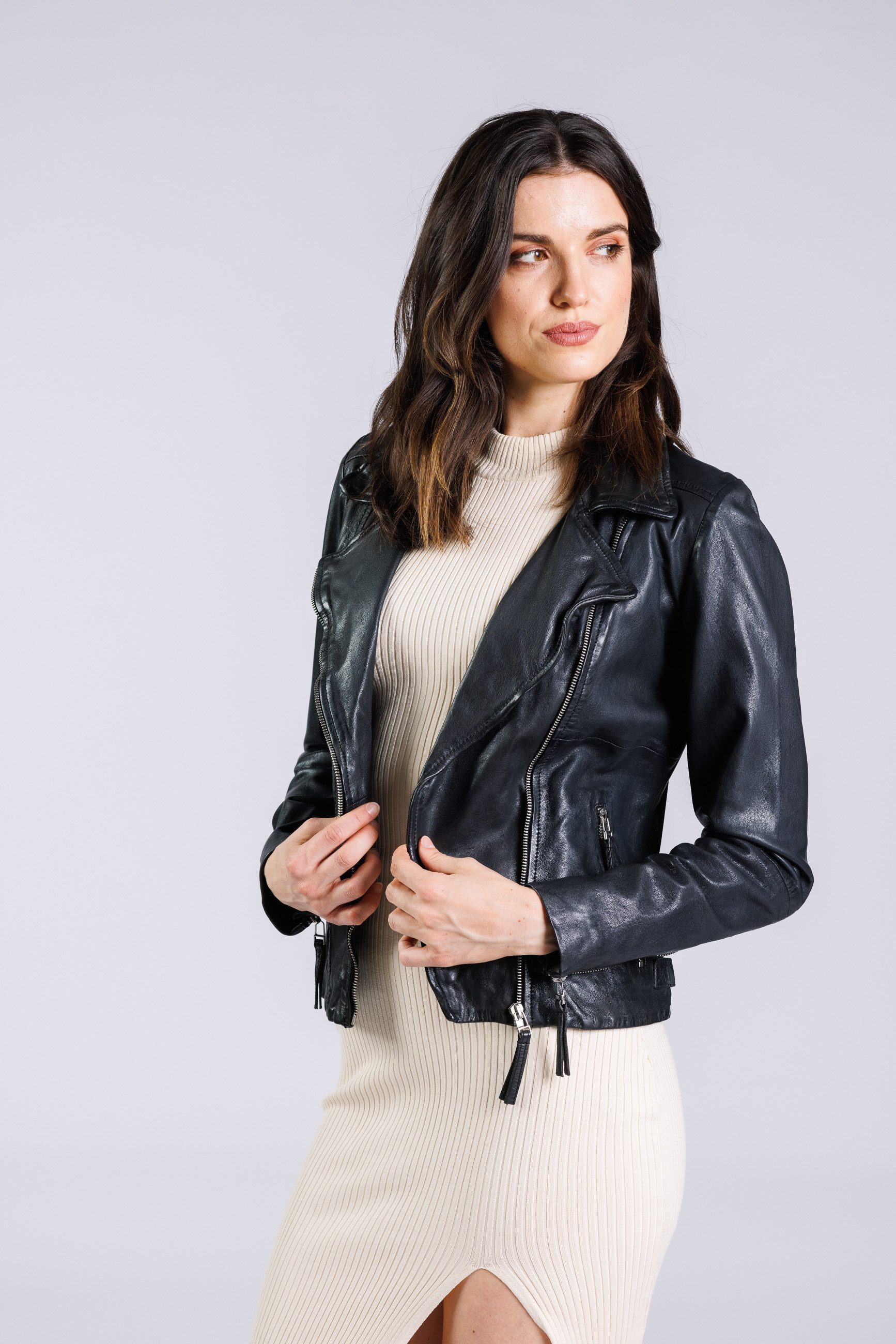 Freaky Nation Lederjacke Biker Princess Cognac