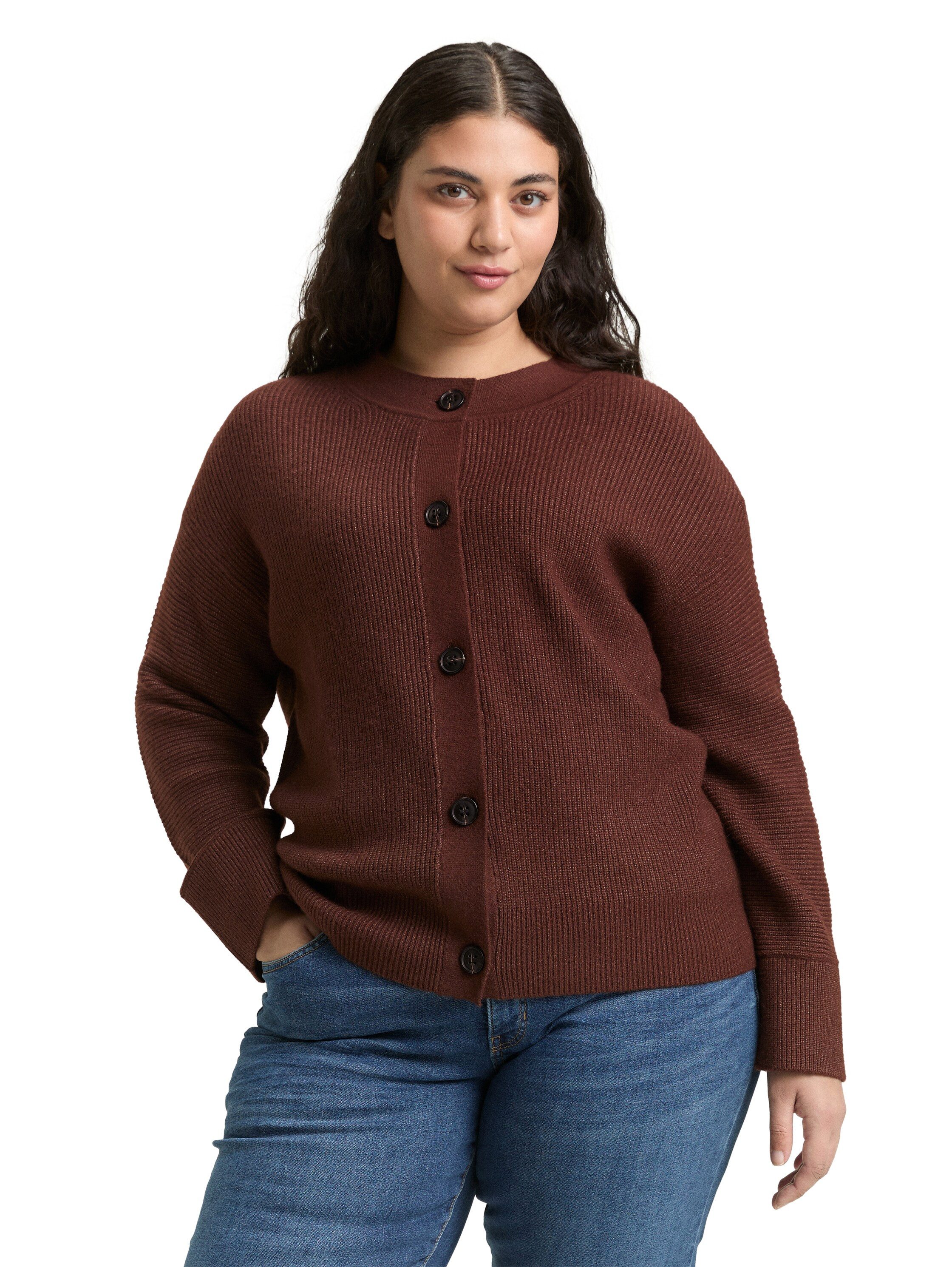 TOM TAILOR PLUS Cardigan mit Rippbündchen günstig online kaufen