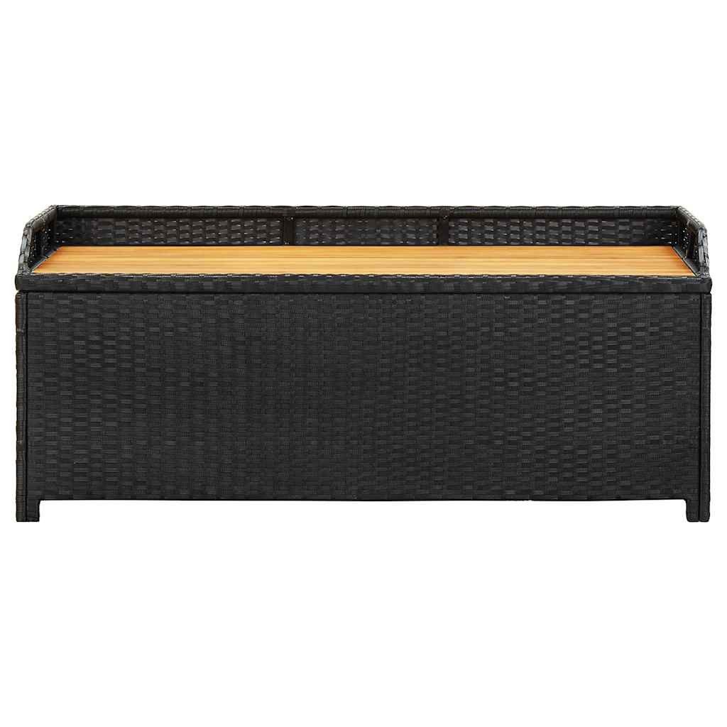 furnicato Truhenbank Sitzbank mit Stauraum 120x50x50 cm in Schwarz (1-St), Wetterbeständige Kissenbox mit Echtholzlatten für den Gartenbereich