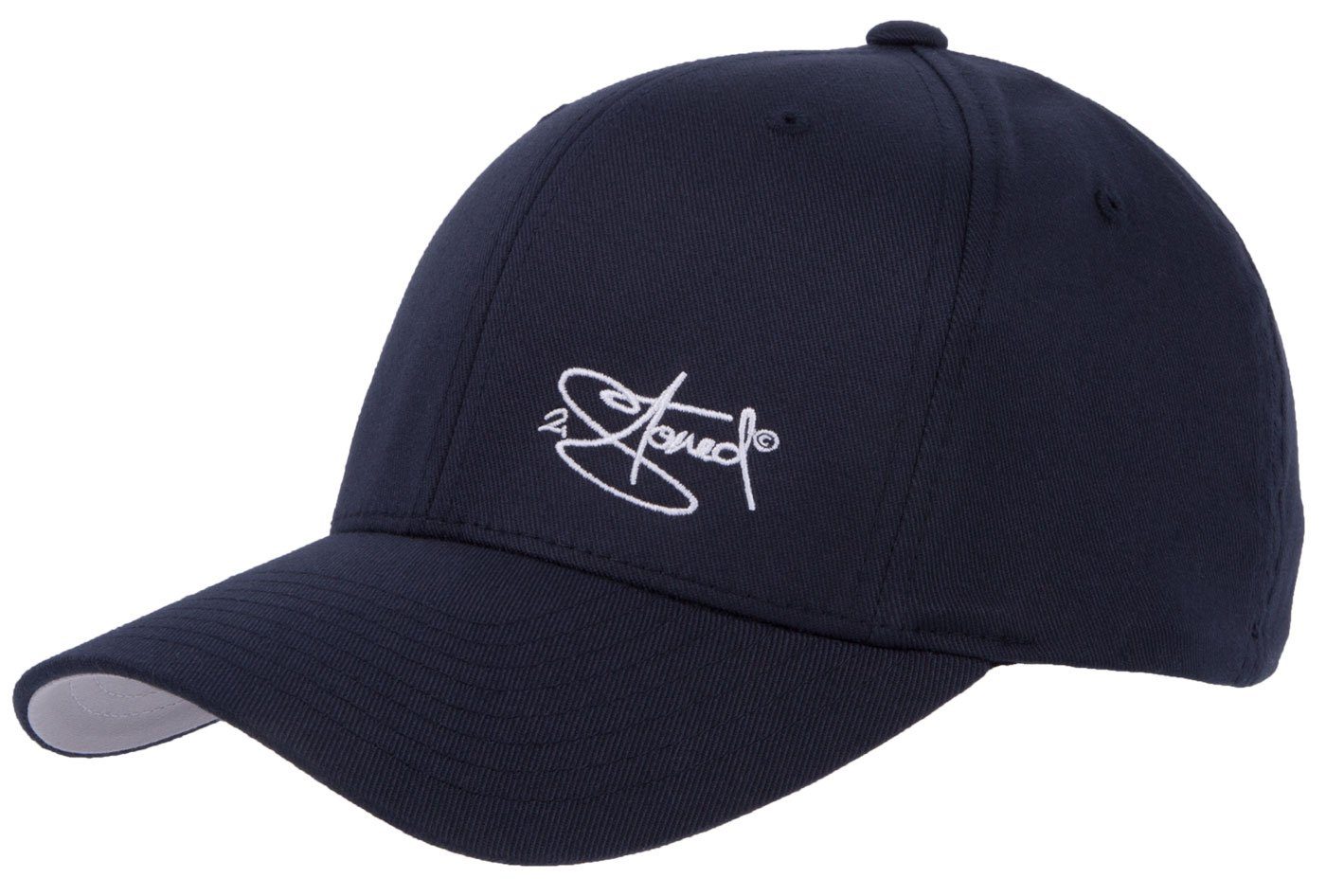 2Stoned Baseball Cap Flexfit Cap mit Stick Classic Logo für Damen, Herren und Kinder hinten geschlossen, verstärkte Front, mittleres Profil Dark Navy