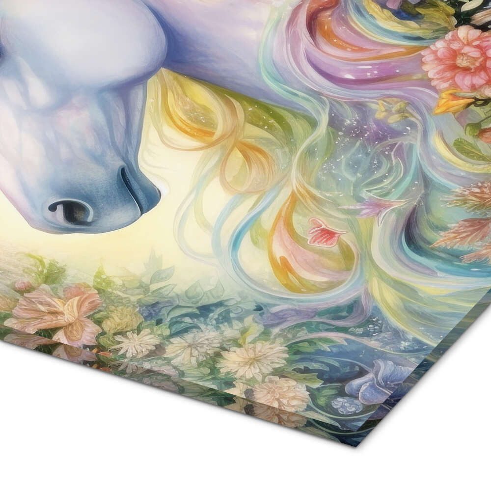 Posterlounge Wandbild Einhorn und Blütenknospen, Dolphins DreamDesign, erhältlich als Poster, Leinwandbild, Wandsticker oder Acrylglasbild