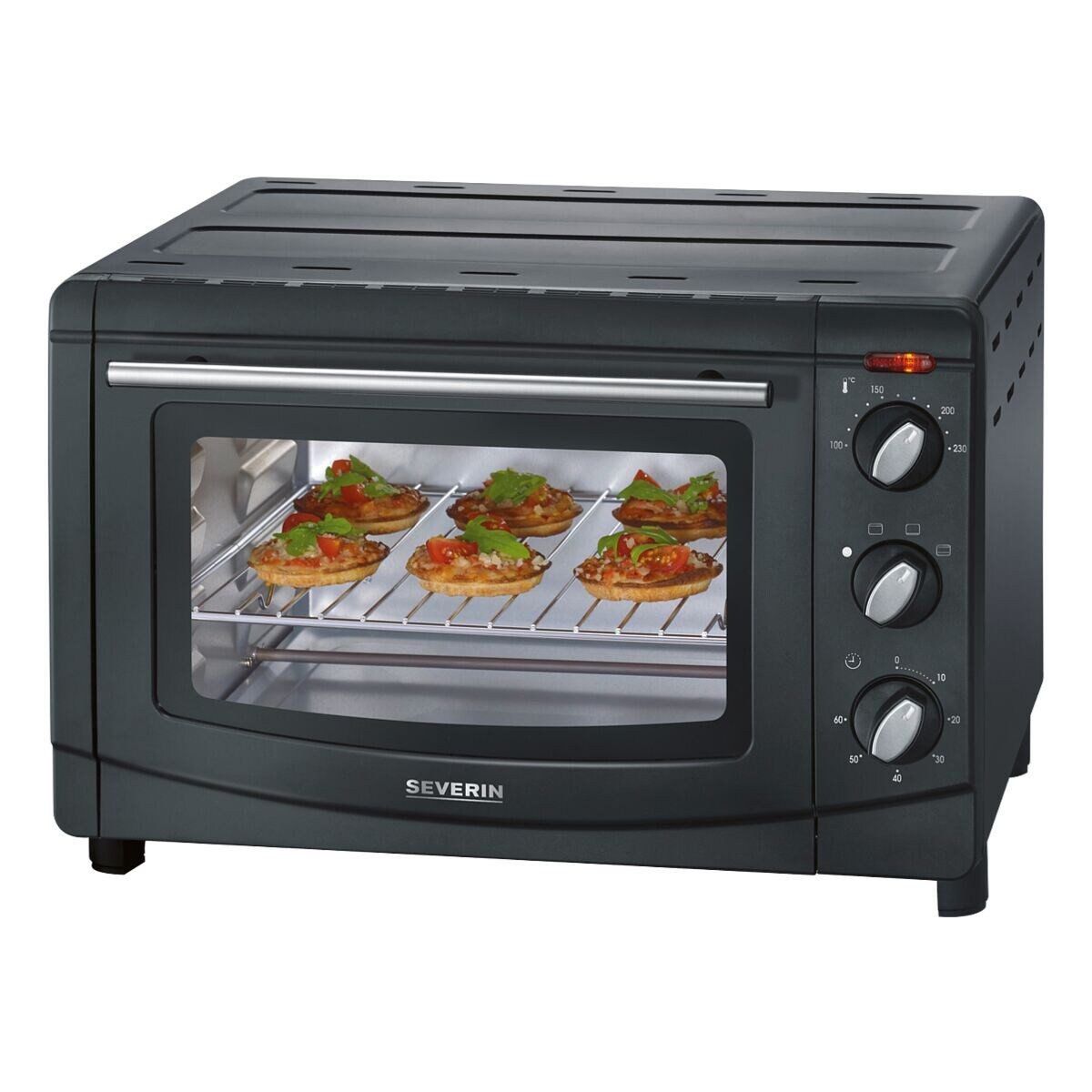 Severin 2-in-1-Toaster TO2067, für Pizza, Pommes, Braten, Aufläufe, Kuchen, Brötchen, 1500 W, Back- / Toastofen 20 Liter, 100°C-230°C, 1500 Watt, inkl. Zubehör
