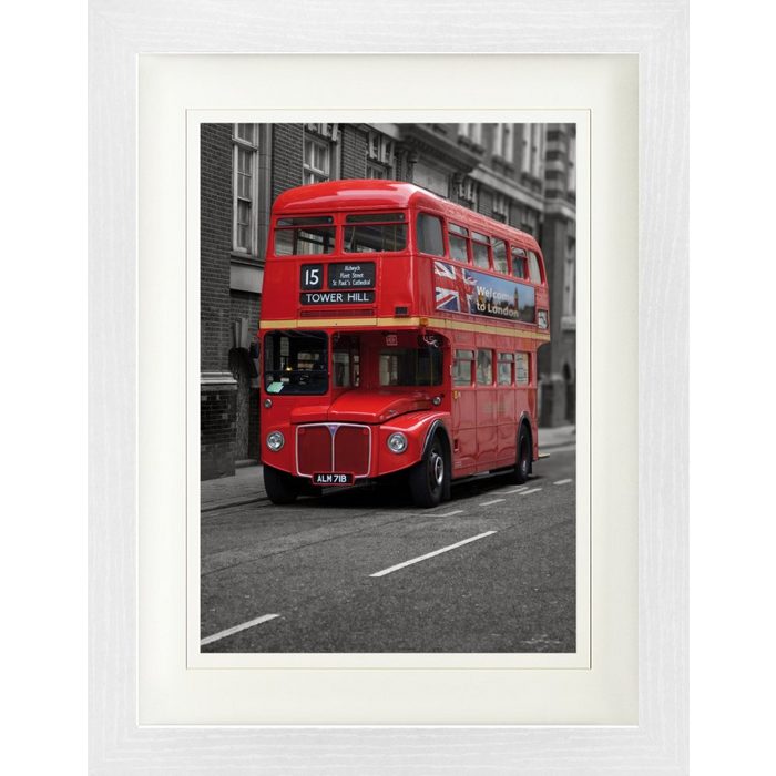 1art1 Bild mit Rahmen London - Roter Bus