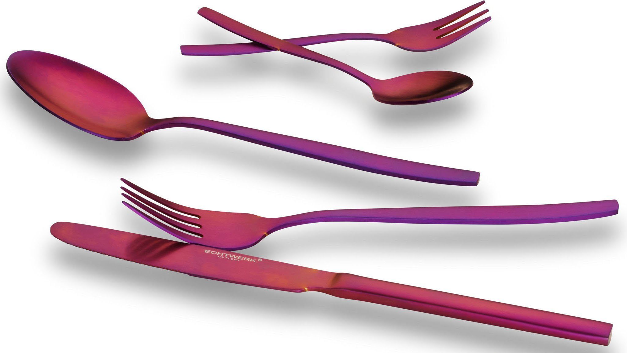 ECHTWERK Besteck-Set Positano (30-tlg), 6 Personen, Edelstahl 18/10, PVD mattiert, inkl. Aufbewahrungs-Kassette