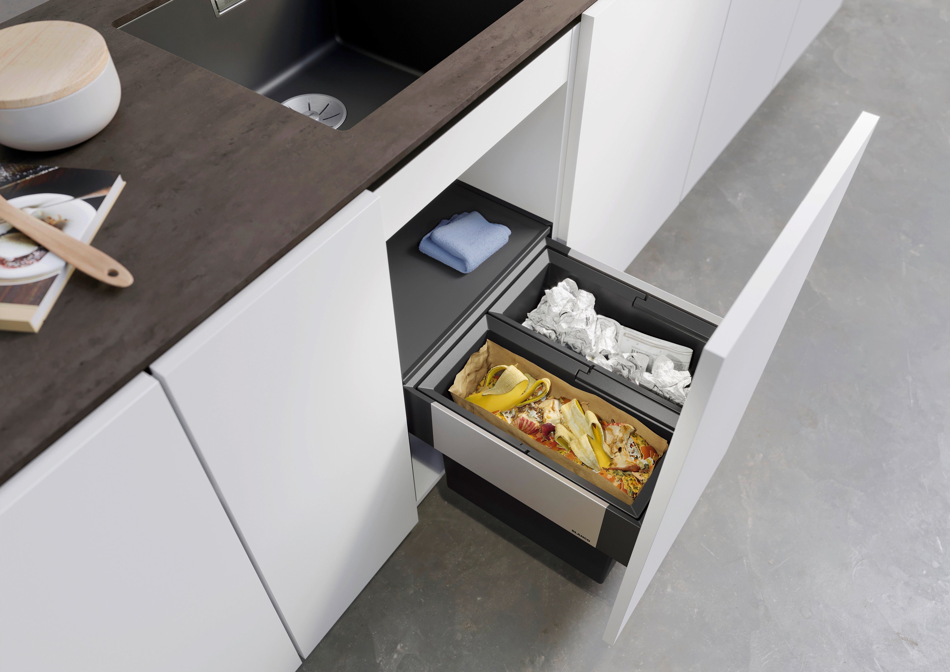 Blanco Mülltrennsystem Select II 45/2, Kunststoff, Stahlblech, 450 mm Untermass
