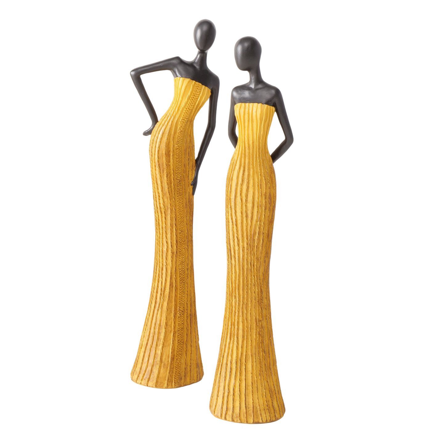 MF Dekofigur 2er Set Dekofiguren Eleganza in Schwarz und Gelb 31 cm Handgea günstig online kaufen