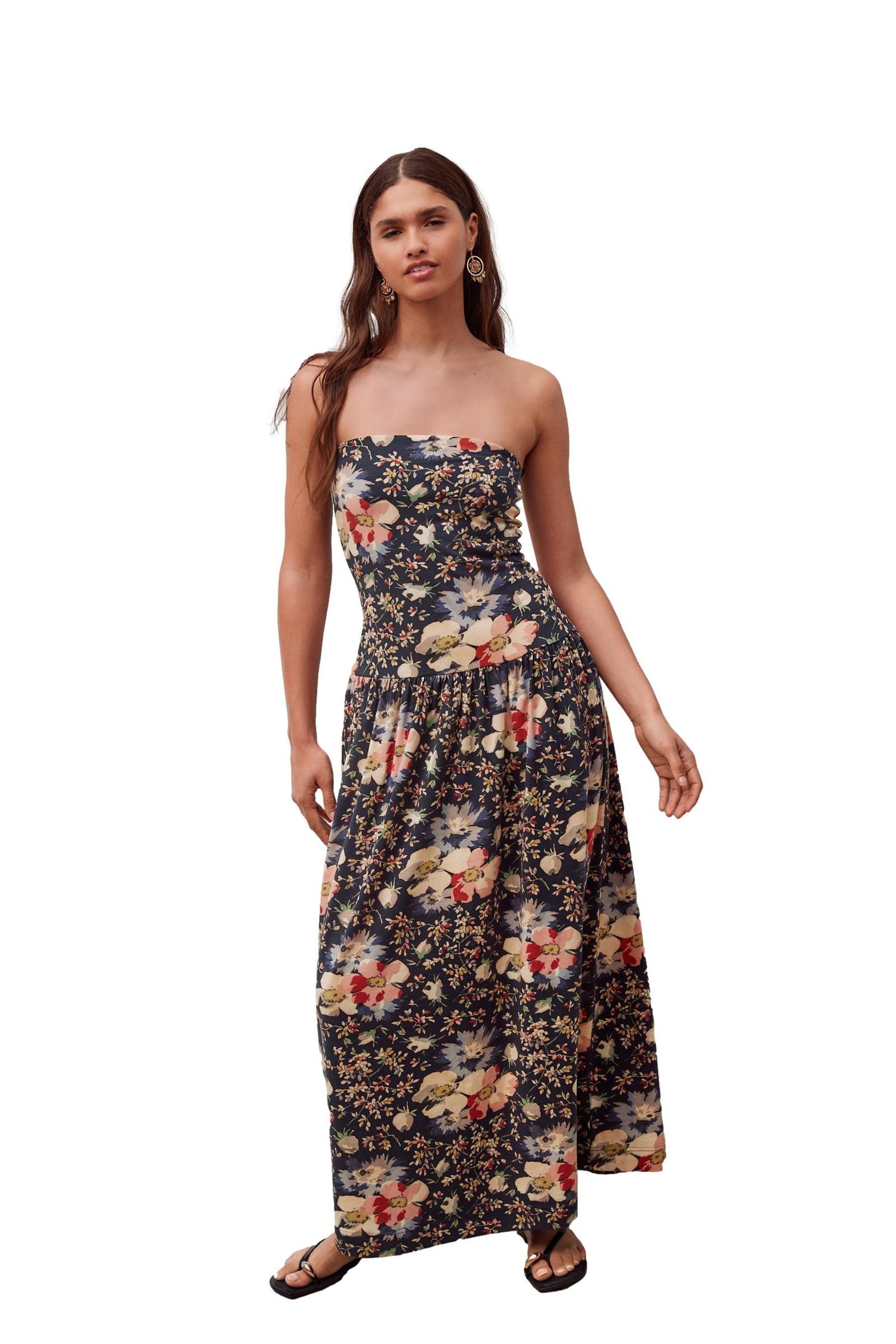 Next Jerseykleid Bandeau-Maxikleid aus Jersey mit tieferTaille (1-tlg) günstig online kaufen