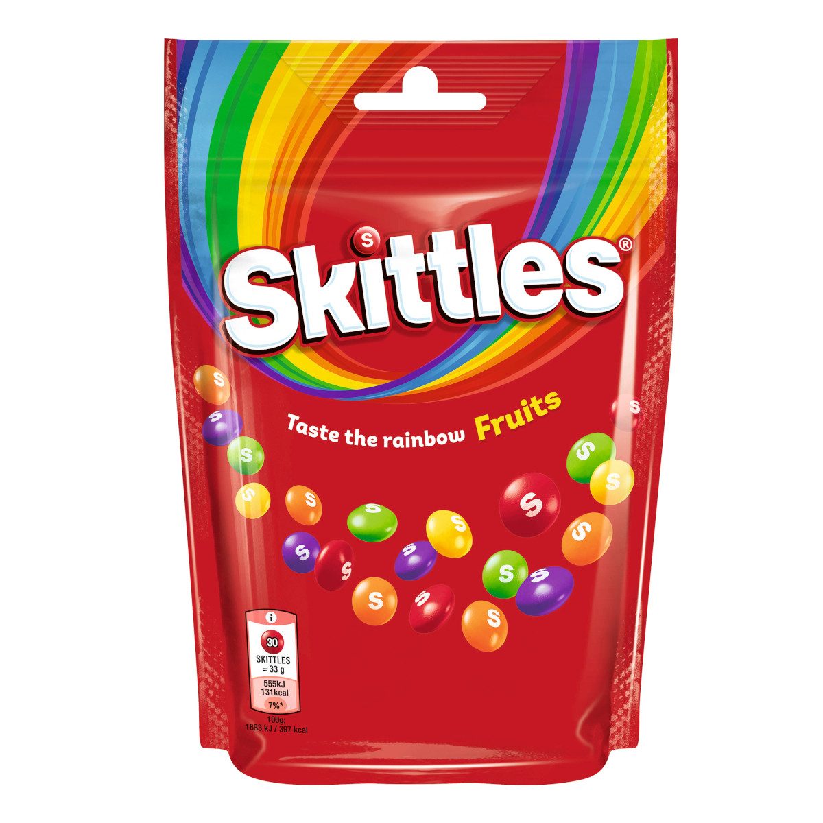 Skittles Süßigkeit, Skittles Fruits Kaubonbons in Zuckerhülle mit Fruchtgeschmack 136g