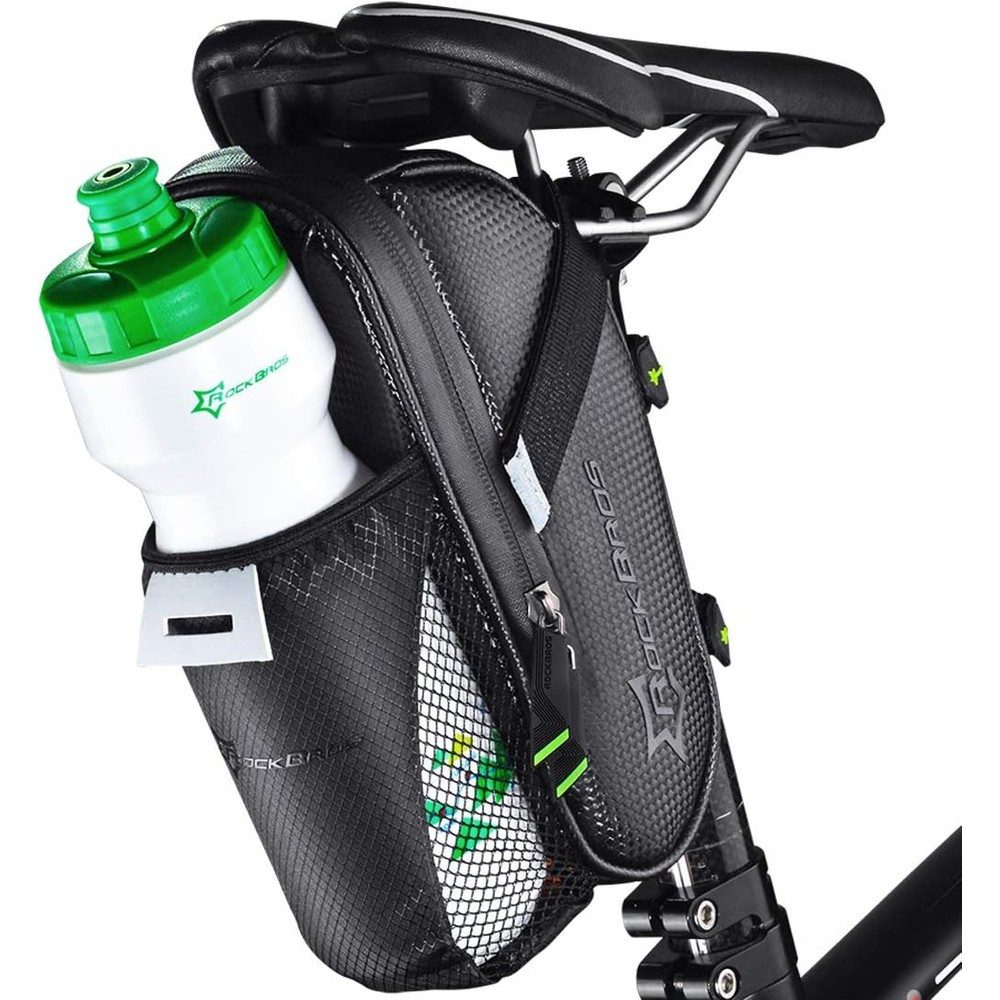 ROCKBROS Fahrradtasche Satteltasche Radtasche Gepäcktasche (Spar-Set, 1-tlg., 1,5 l wasserdicht), wasserdicht, Flaschenhalter, Rücklichthalter