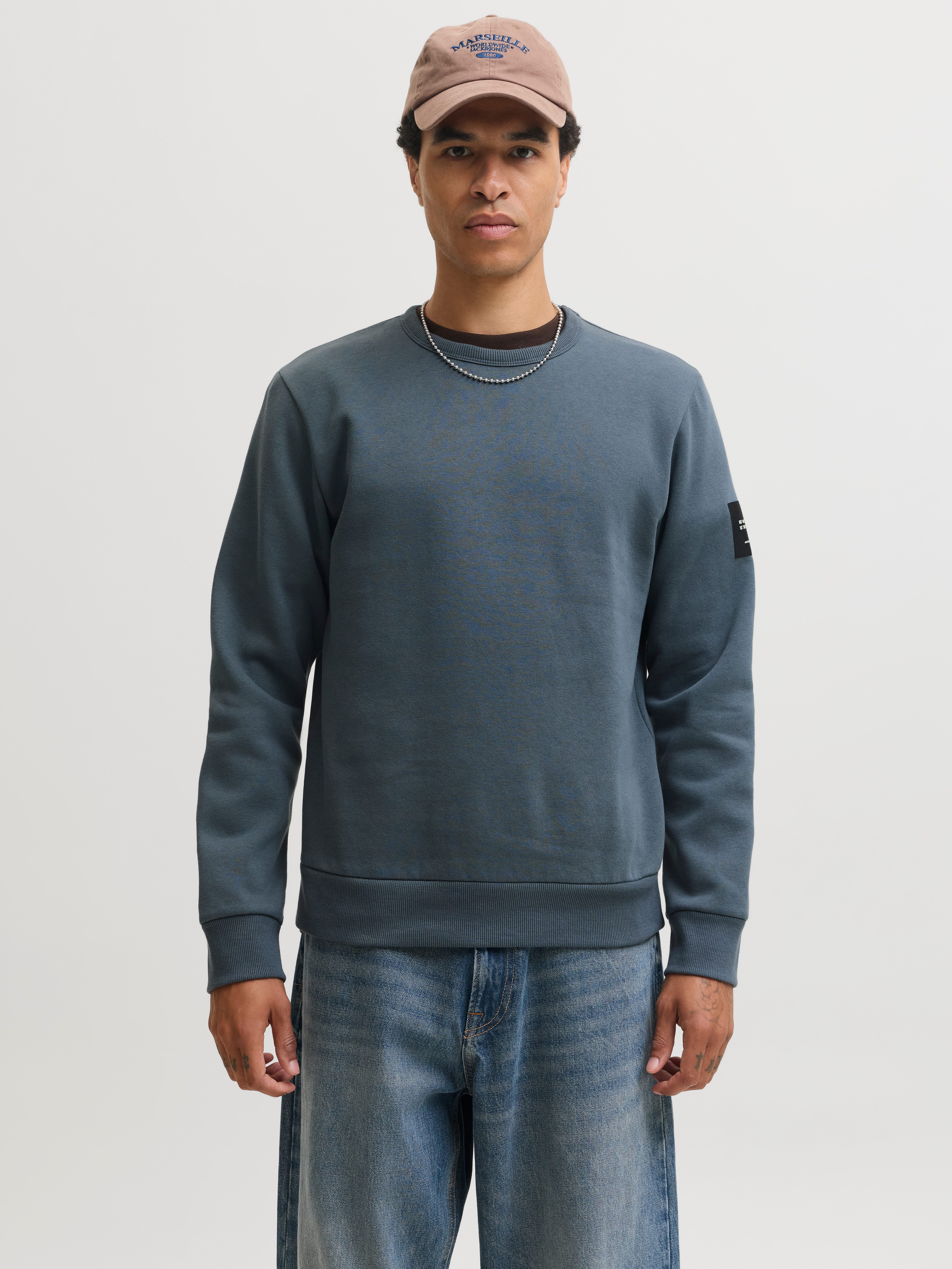 Jack & Jones Sweatshirt JJCLEVELAND SWEAT CREW NECK Materialmix, regular fit