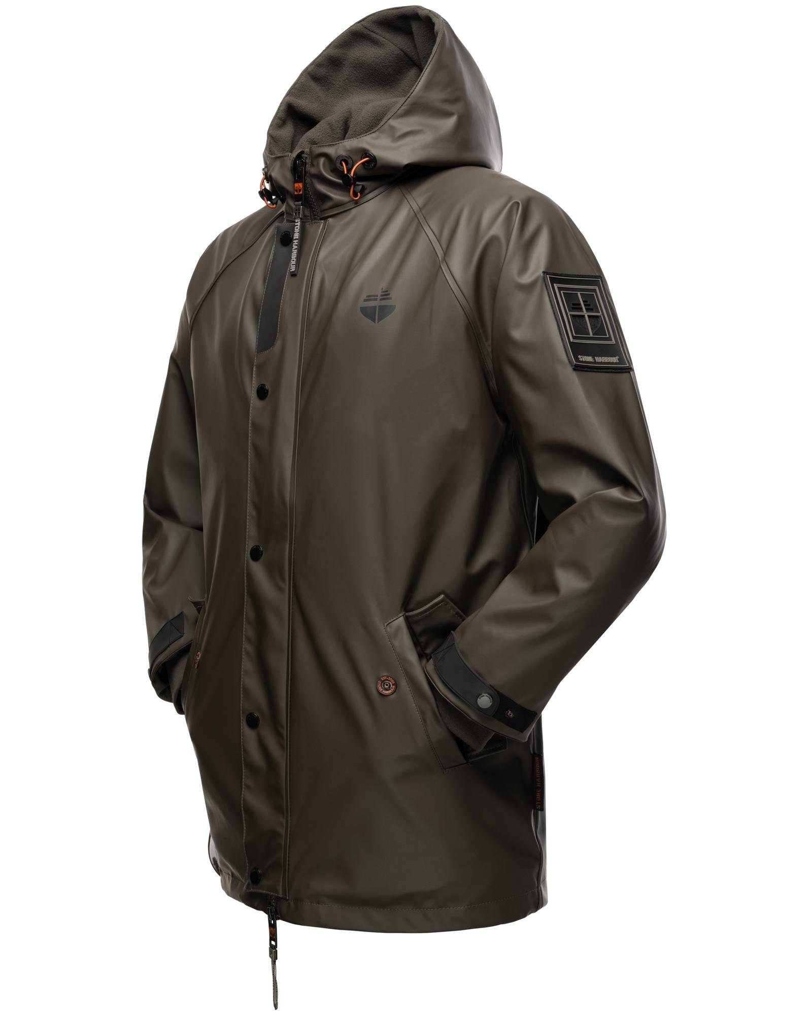 Stone Harbour Regenjacke Rihaa Gummierter Regenparka mit Fleece-Innenfutter
