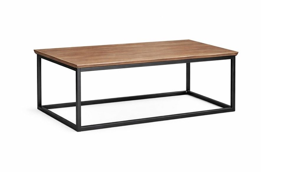 Couchtisch Moderner Wohnzimmertisch aus Holz mit Metallrahmen