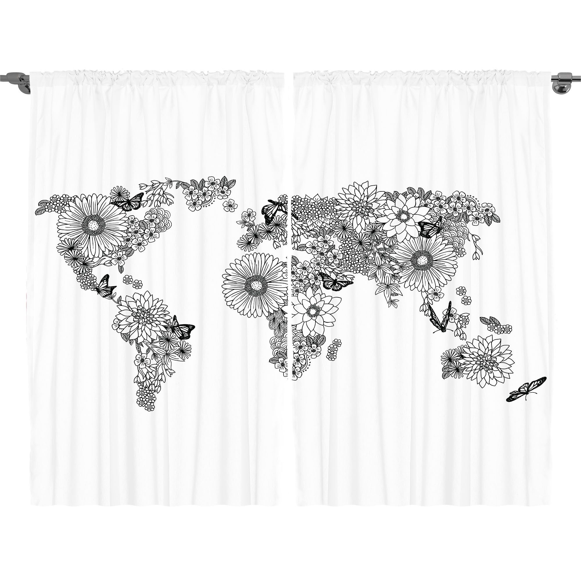 Gardine Schlafzimmer Kräuselband Vorhang mit Schlaufen und Haken