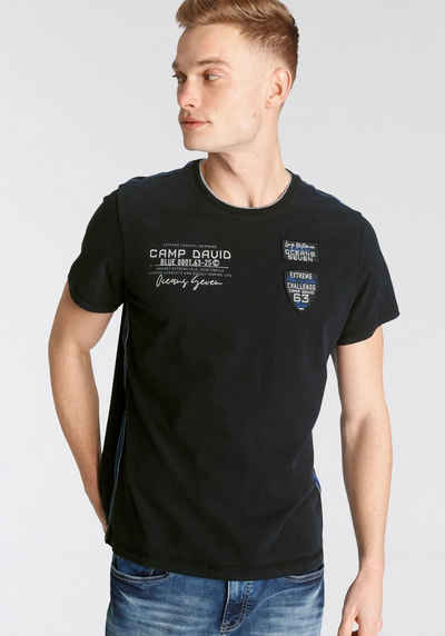 CAMP DAVID T-Shirt mit Logobadge
