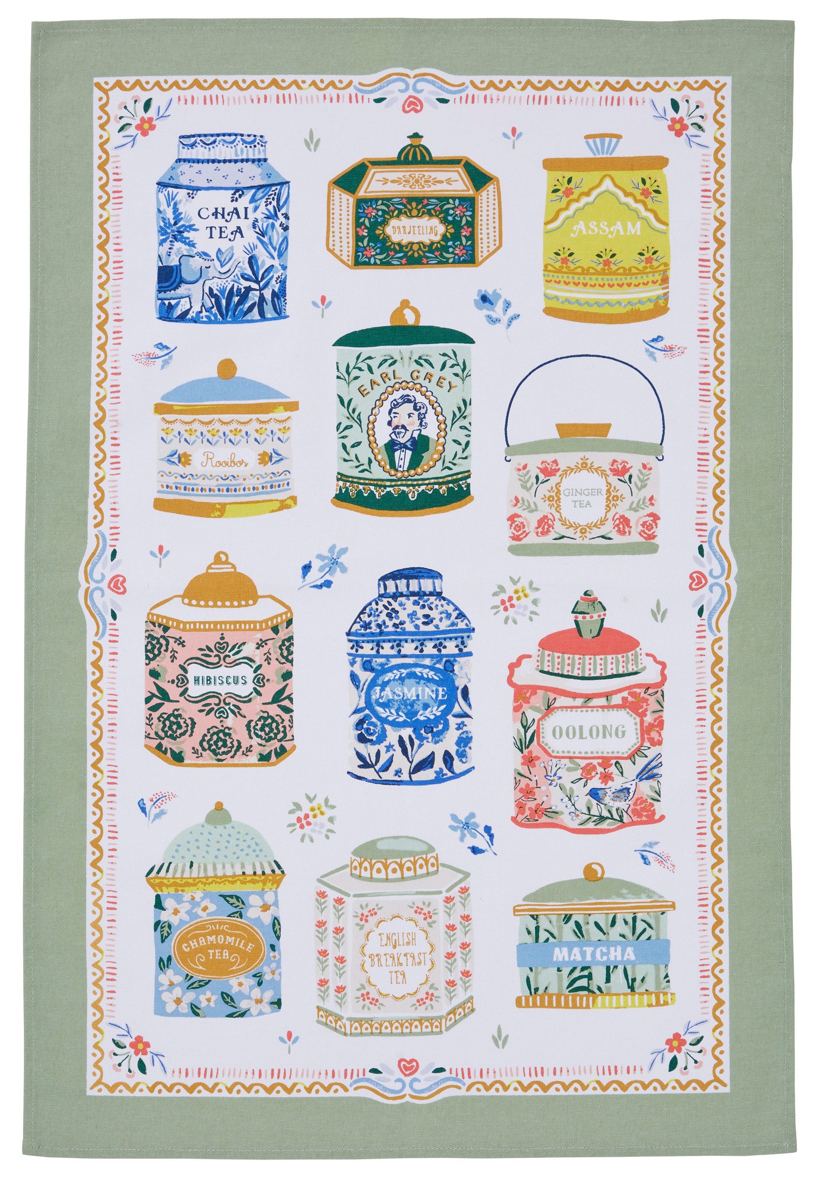 Ulster Weavers Geschirrtuch Tea Tins, (Set, 1-tlg., 1-teilig), 100% Baumwolle 48x74cm Teezeit Küchentuch