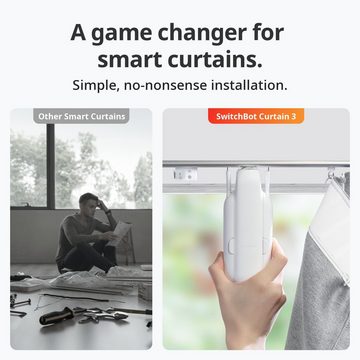 SwitchBot SwitchBot Curtain "U Rail 3" white Smart-Home-Zubehör, Unterschiedliche Steuermöglichkeit