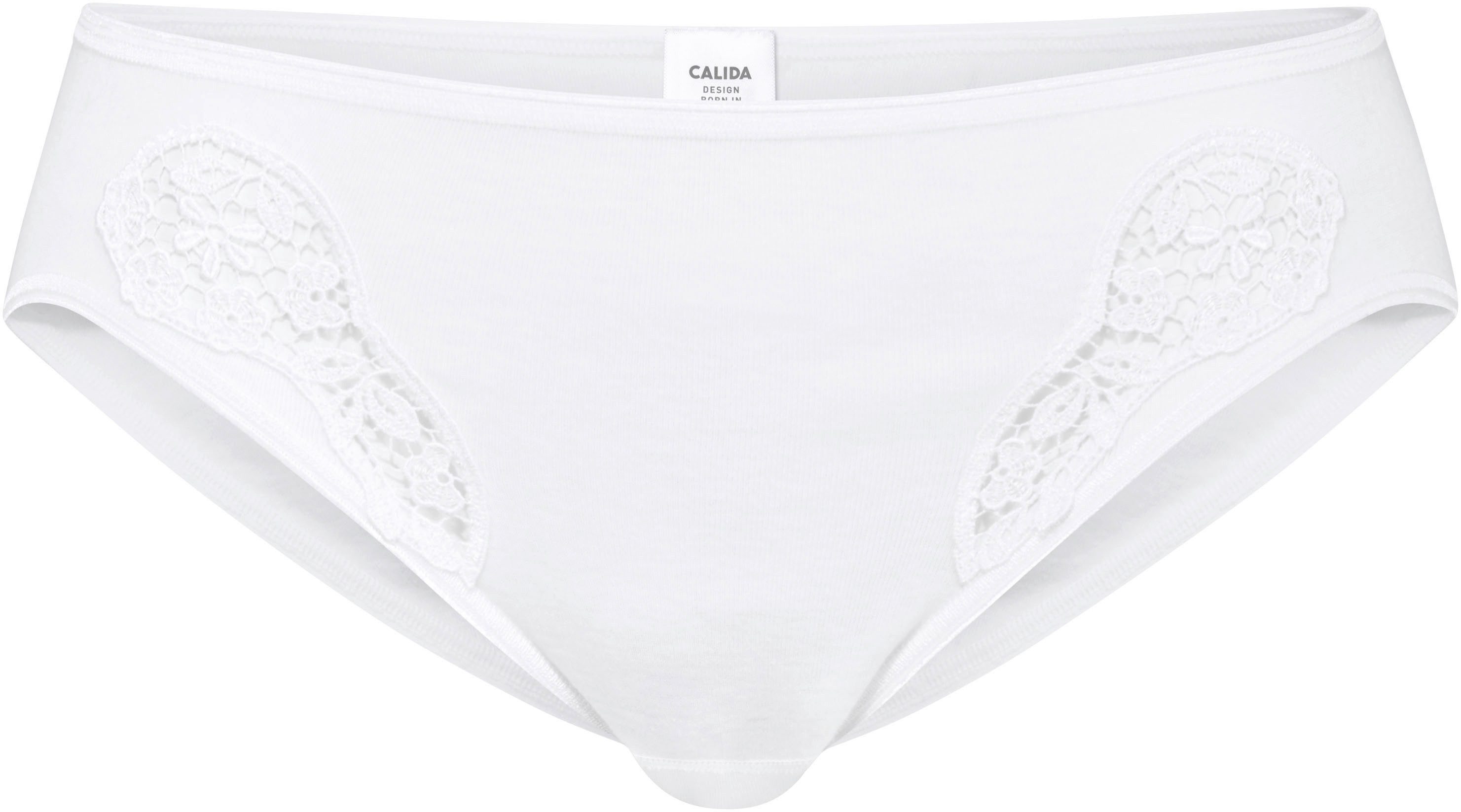 CALIDA Minislip Feminin Sense Spitze, Interlock-Qualität, elastisch, Pure Cotton, naht- & saumfrei