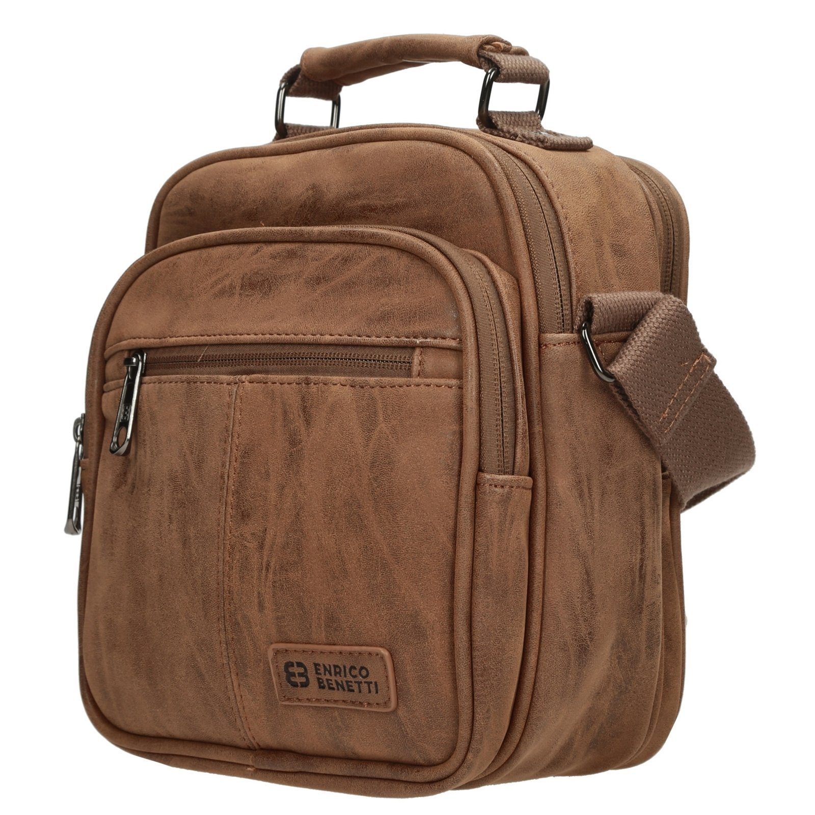 Enrico Benetti Businesstasche Fliegertasche Camel Kunstleder (Stück, 1-tlg., 1 Tasche), Reportertasche Arbeitstasche