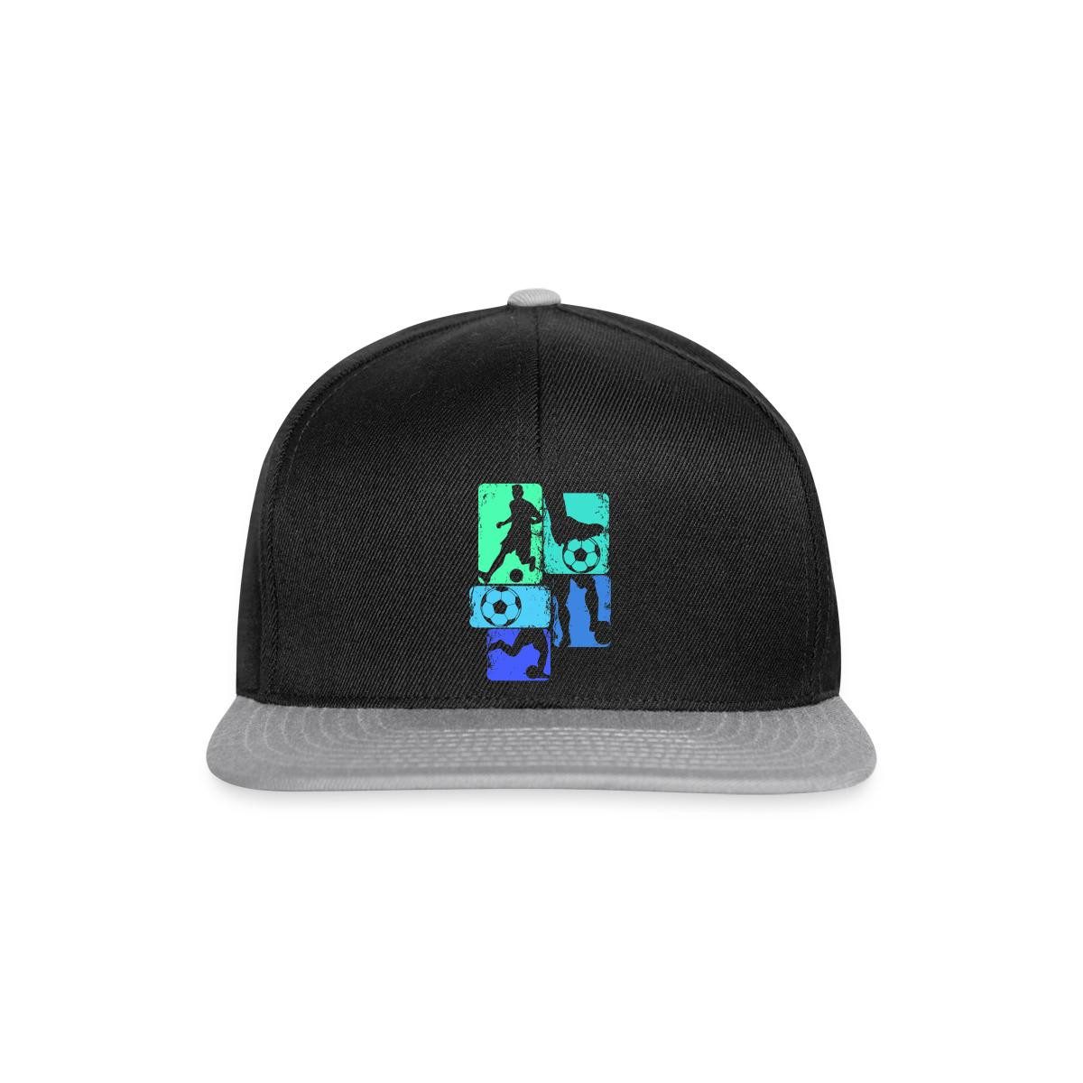 Spreadshirt Snapback Cap Fußballspieler Silhouetten Mit Bällen Für Papa Snapback Cap (1-St)