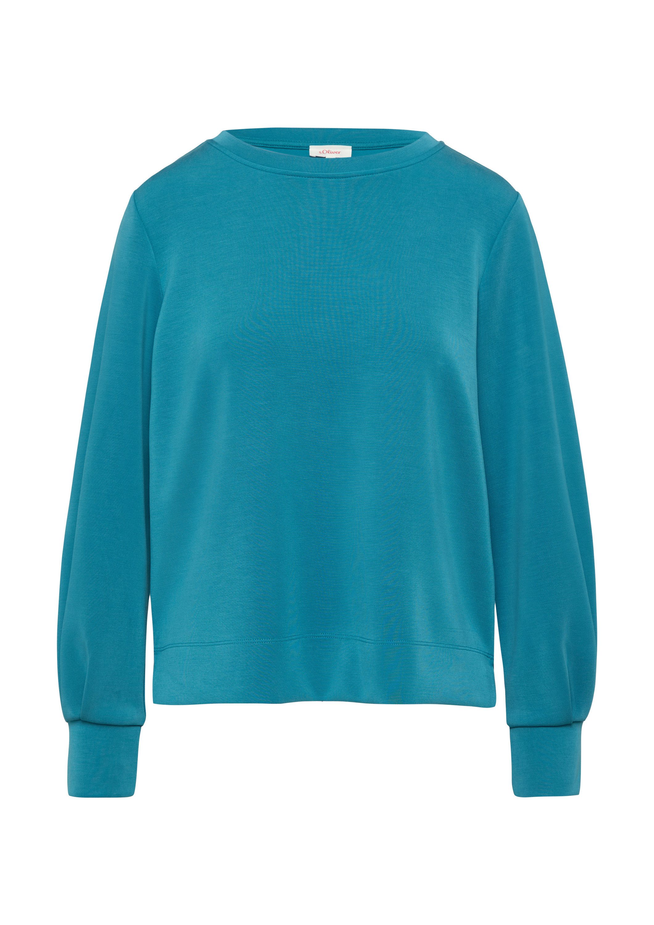 s.Oliver Sweatshirt Sweatshirt Scuba-Sweatshirt mit weiten Ärmeln günstig online kaufen
