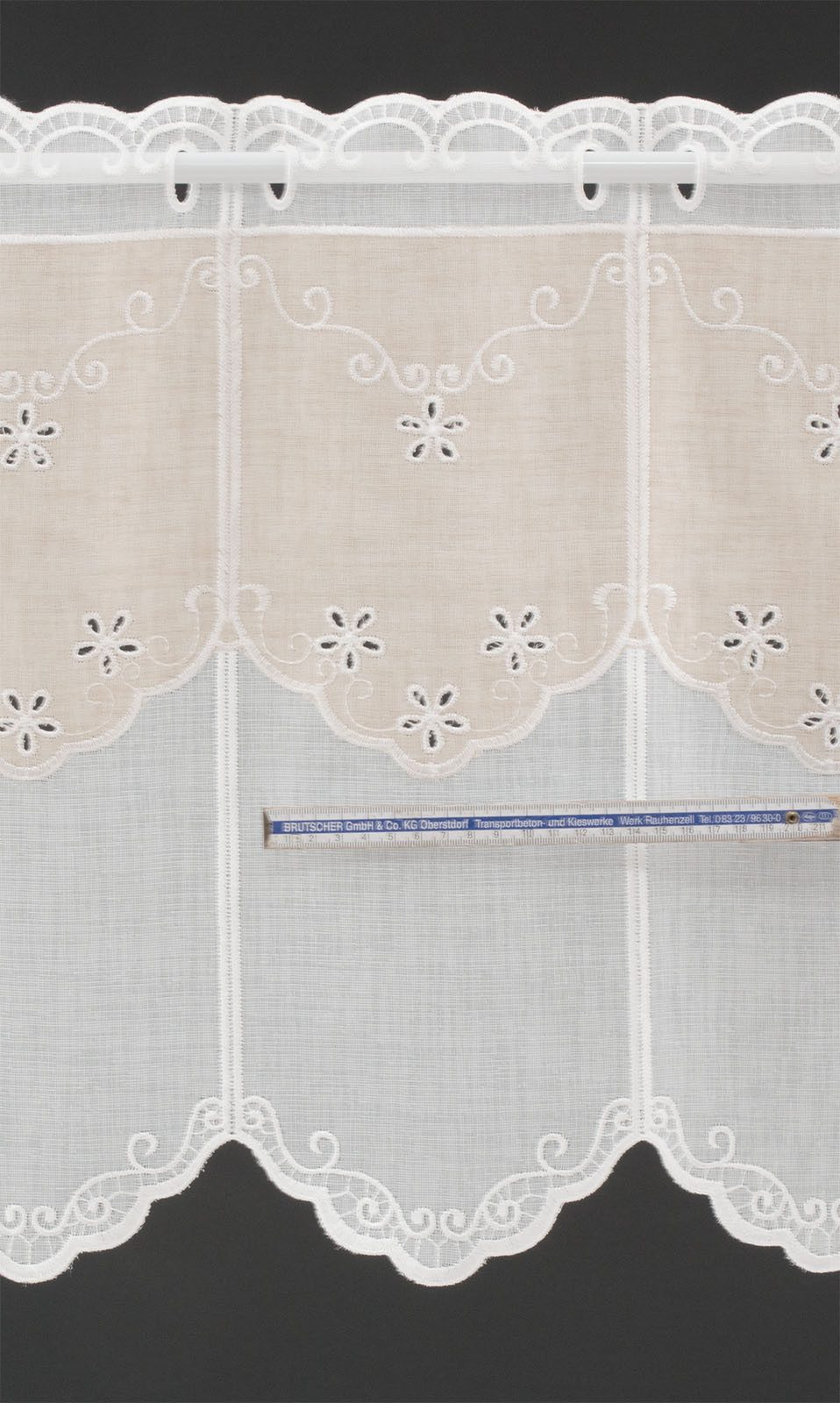 Gardinen Kranzusch Scheibengardine Landhaus Doppelstoff, Stangendurchzug, t günstig online kaufen