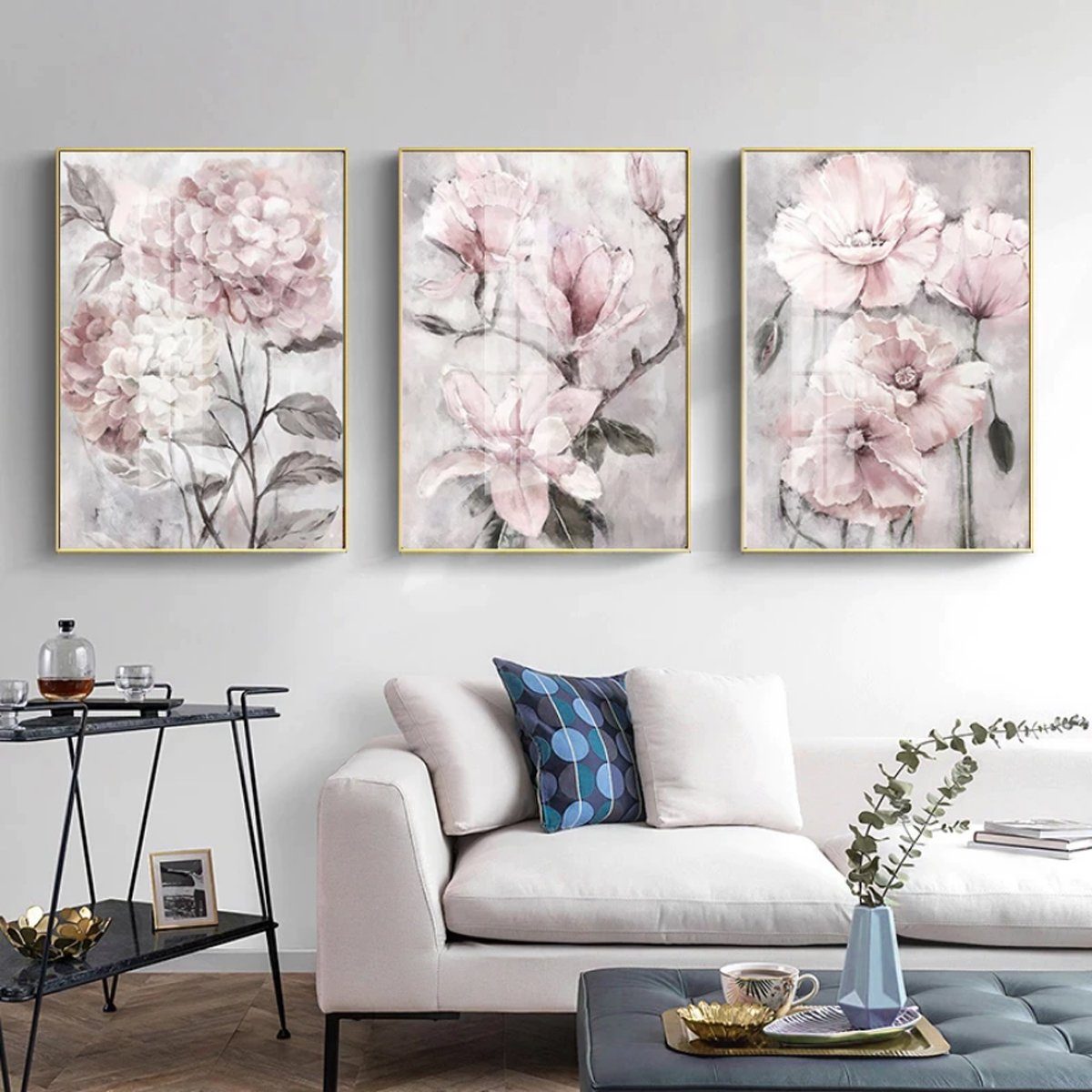 TPFLiving Kunstdruck (OHNE RAHMEN) Poster - Leinwand - Wandbild, Rosa Blume günstig online kaufen